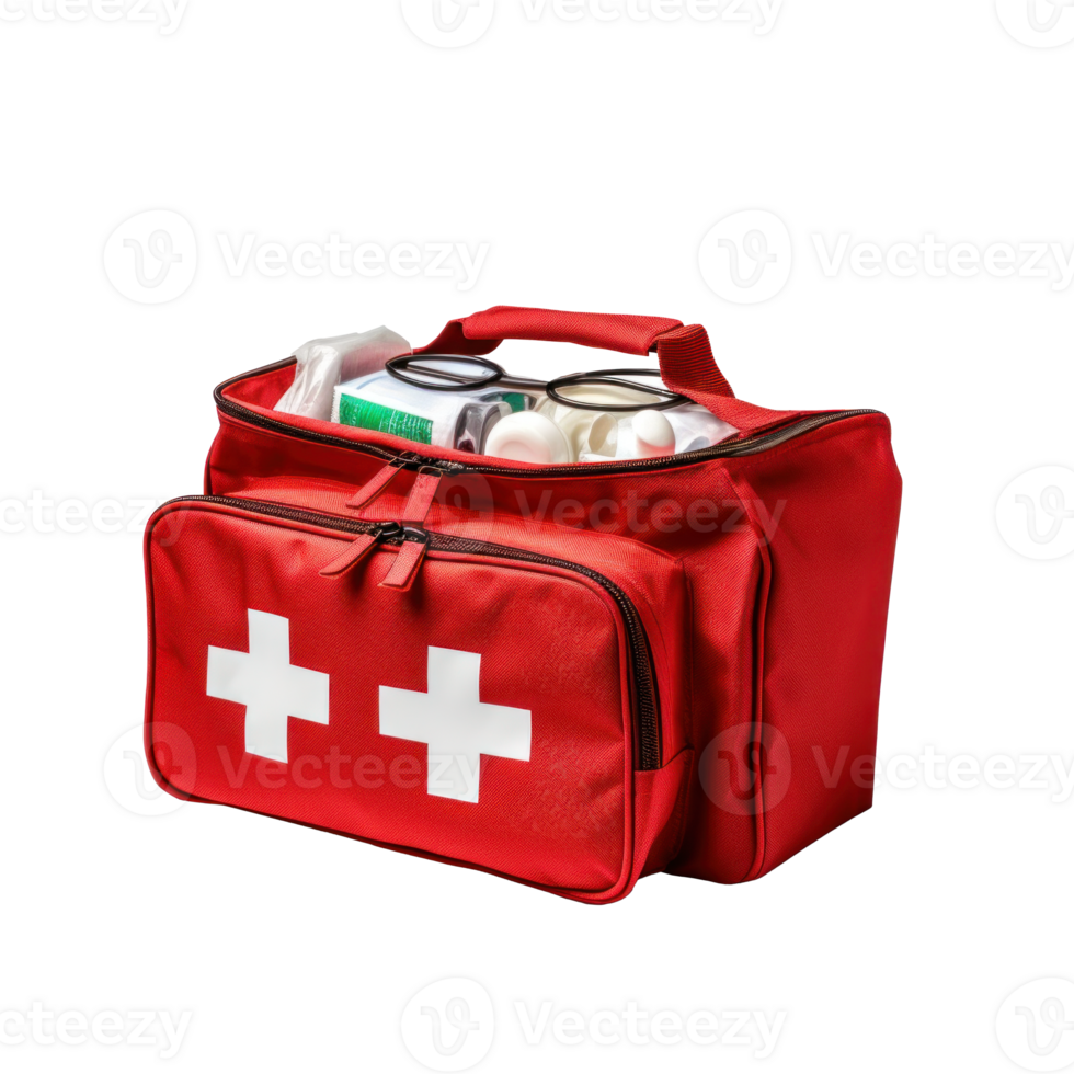 AI generated Essential First Aid Kit Opened on Clear Background png