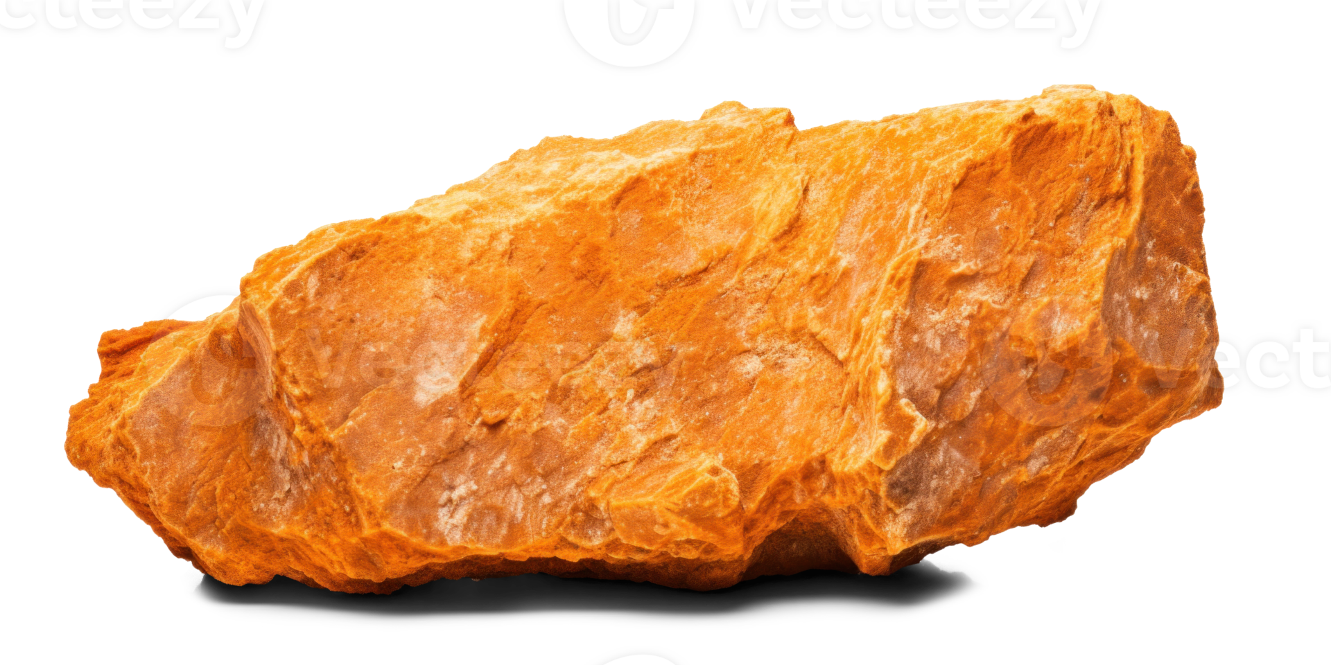 AI generated orange heavy rock, png file of isolated cutout object on transparent background with shadow