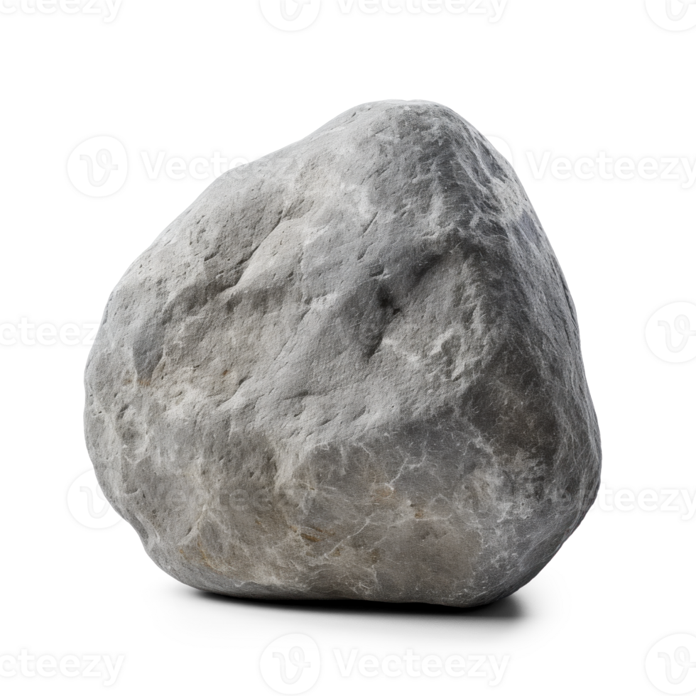 AI generated gray smooth stone, png file of isolated cutout object on transparent background with shadow