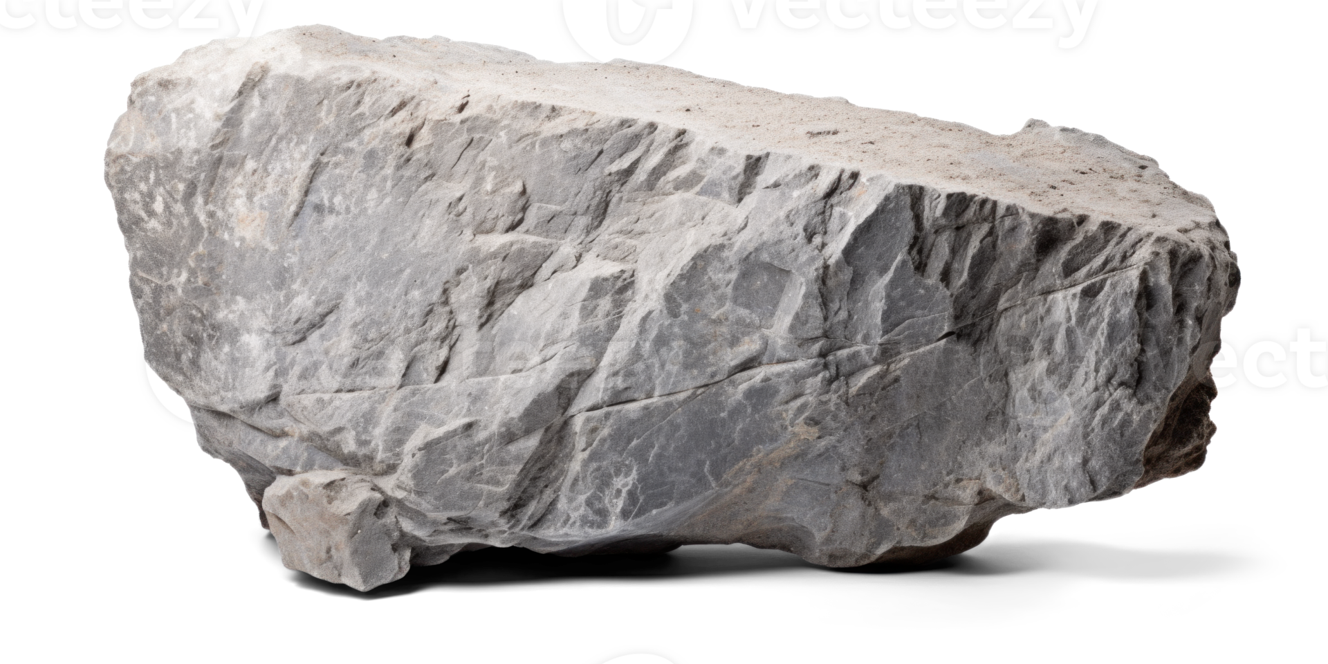 AI generated gray heavy rock, png file of isolated cutout object on transparent background with shadow