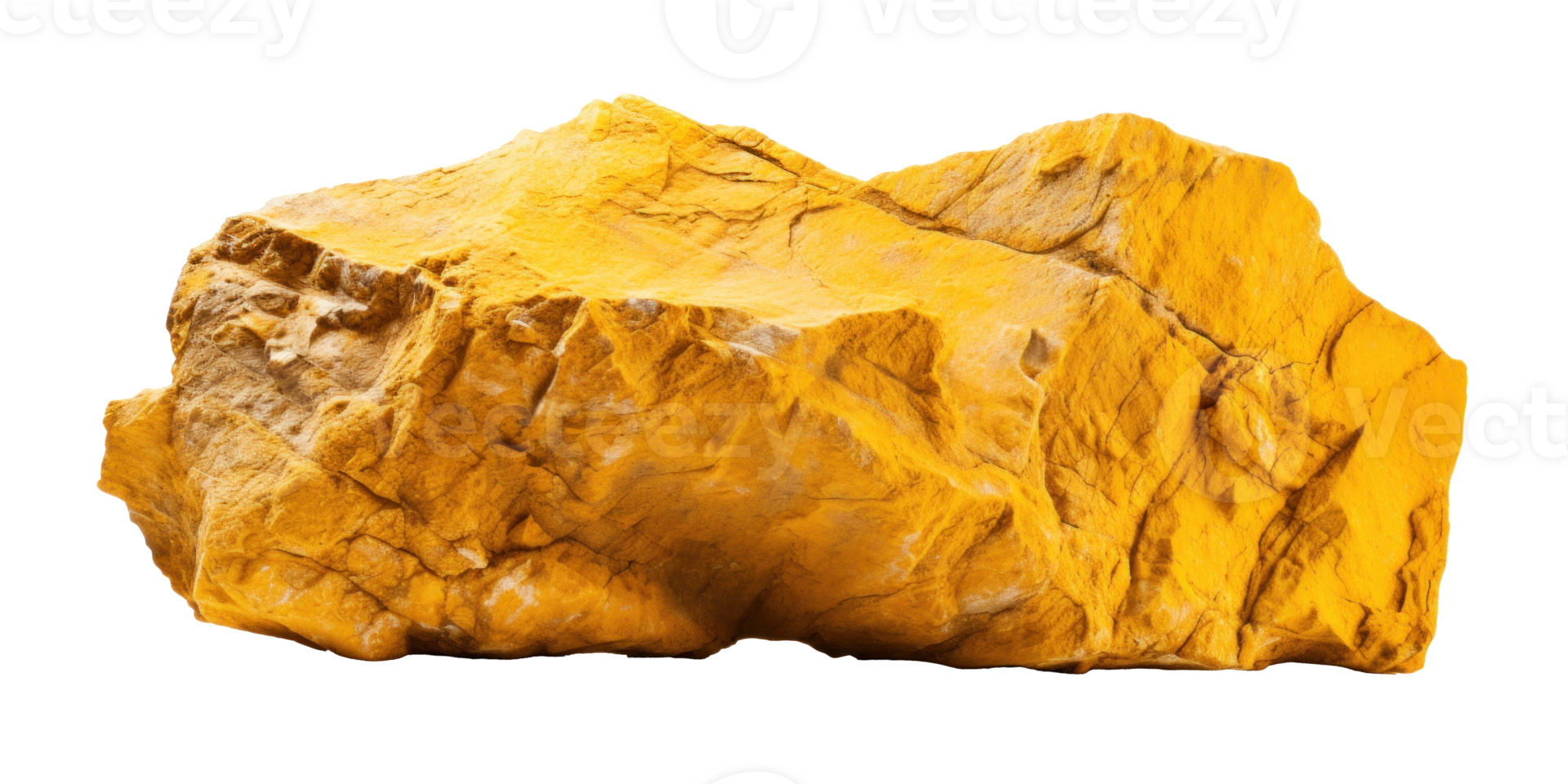 AI generated yellow heavy rock, png file of isolated cutout object on transparent background