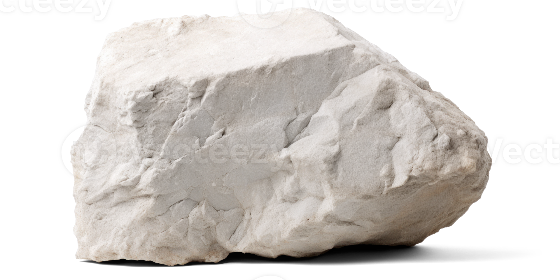 AI generated white heavy rock, png file of isolated cutout object on transparent background with shadow