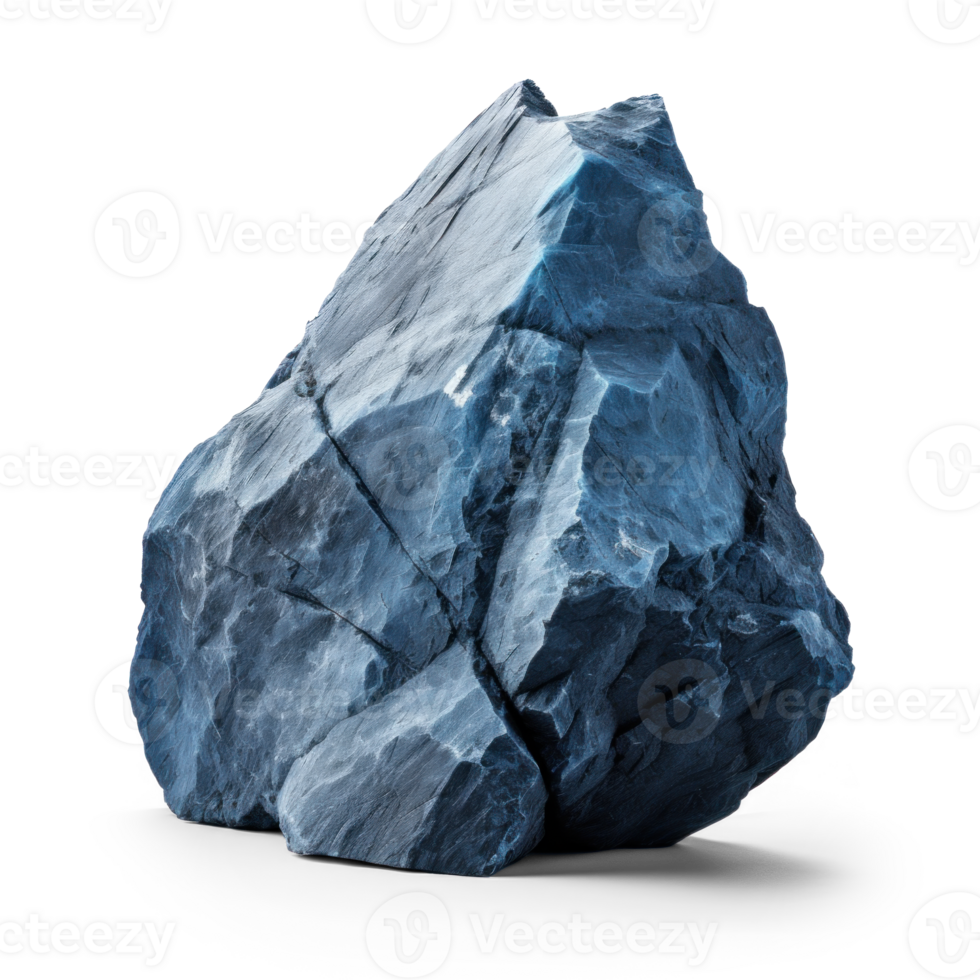 AI generated blue rock, png file of isolated cutout object on transparent background with shadow