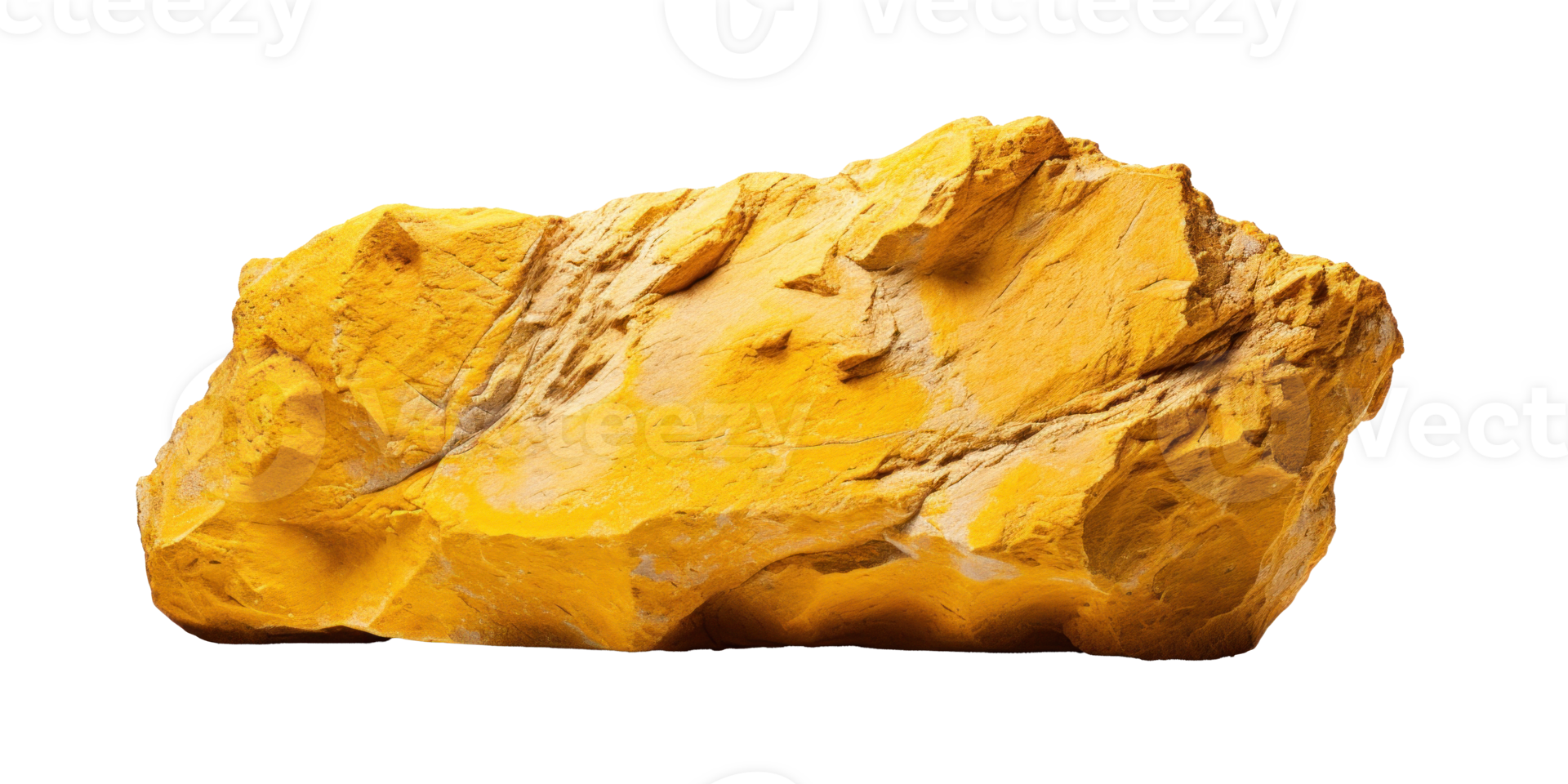 AI generated yellow heavy rock, png file of isolated cutout object on transparent background