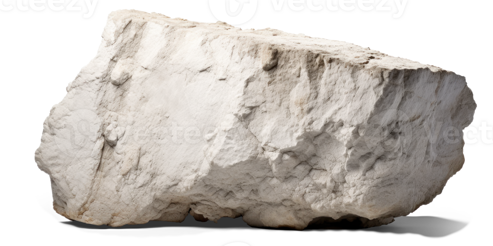 AI generated white heavy rock, png file of isolated cutout object on transparent background with shadow