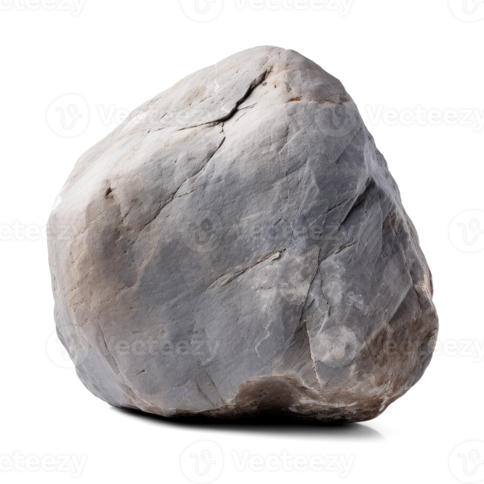 AI generated gray smooth stone, png file of isolated cutout object on transparent background with shadow