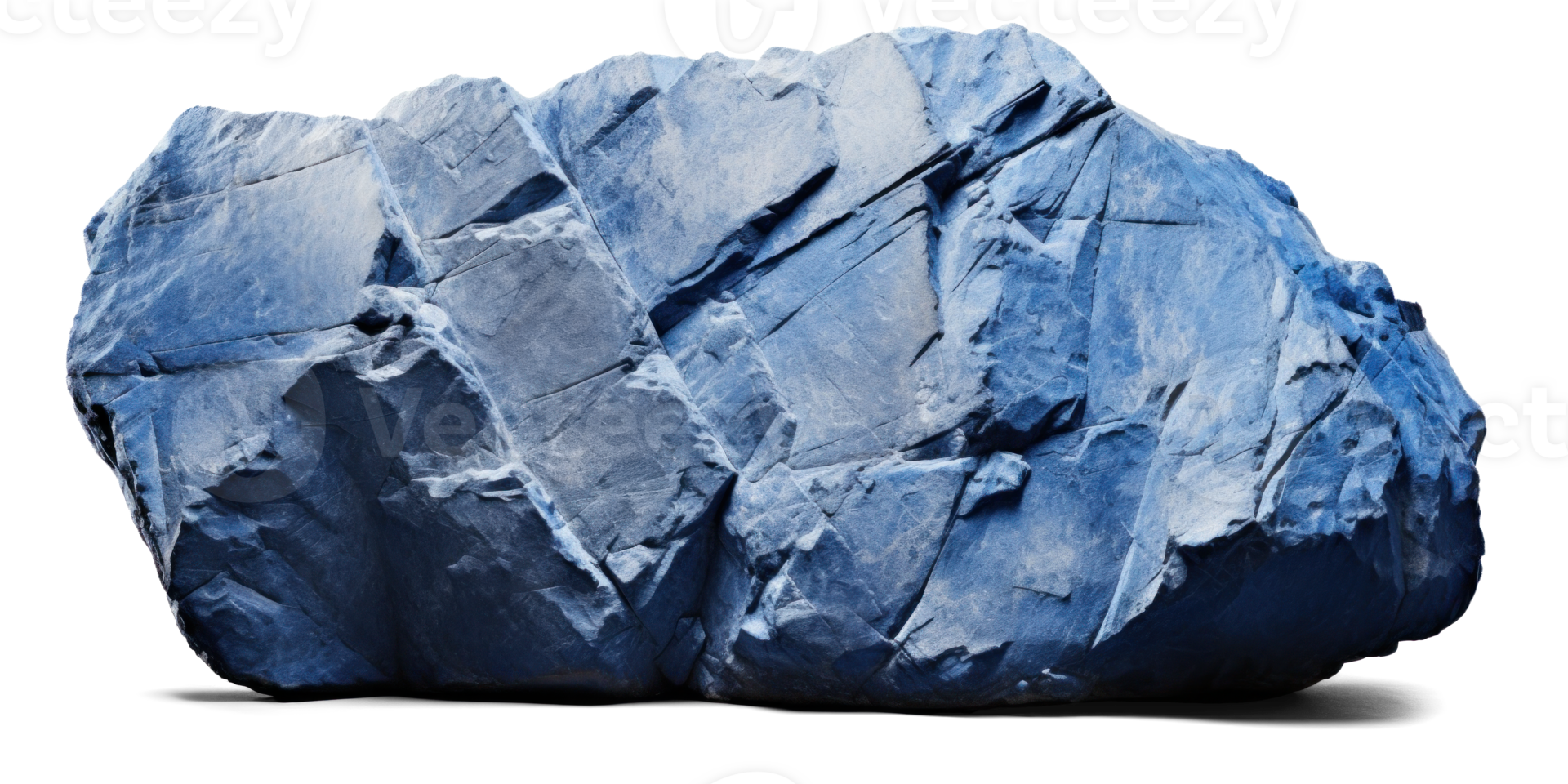 AI generated blue heavy rock, png file of isolated cutout object on transparent background with shadow