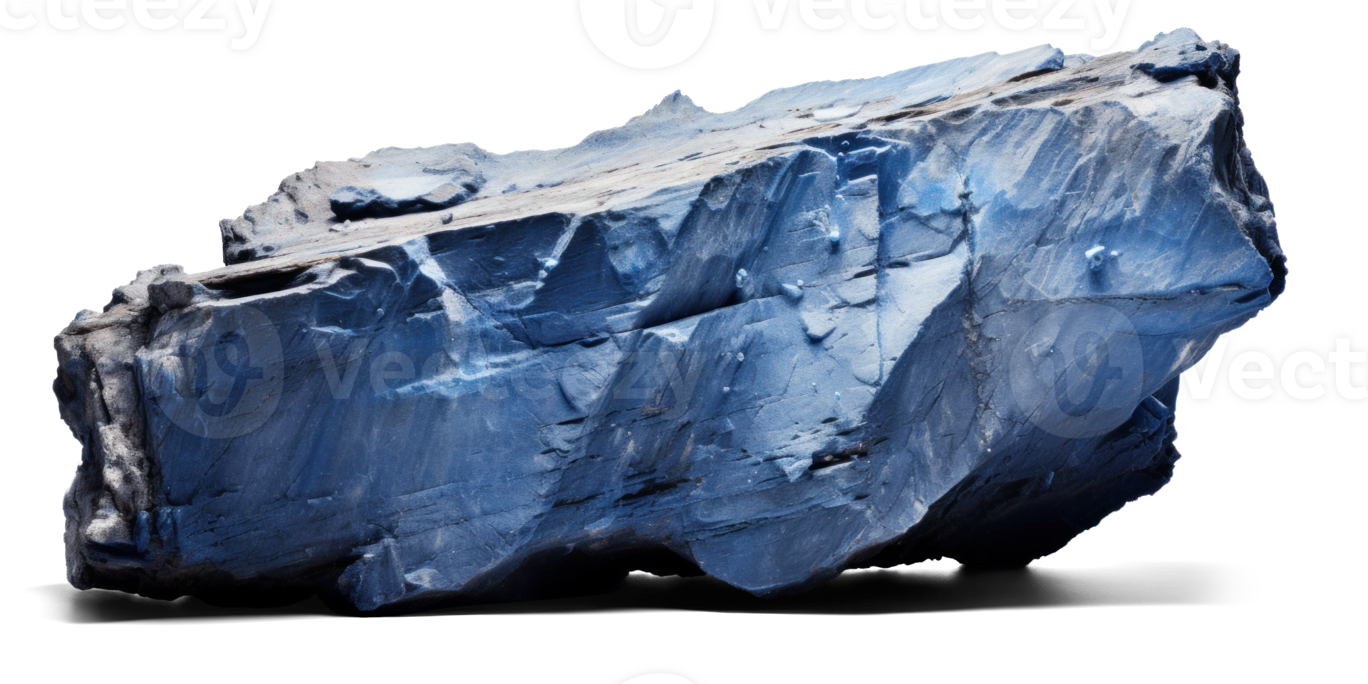 AI generated blue heavy rock, png file of isolated cutout object on transparent background with shadow