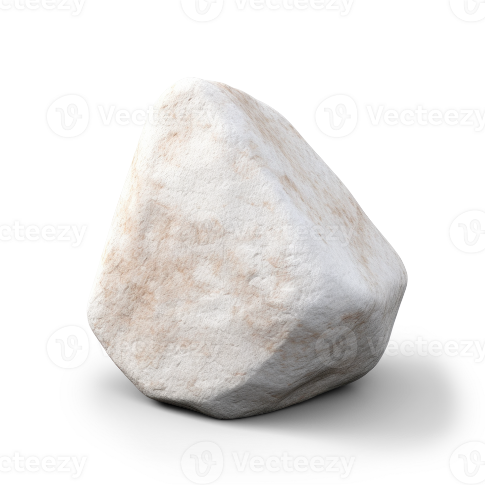 AI generated flat white smooth stone, png file of isolated cutout object on transparent background with shadow