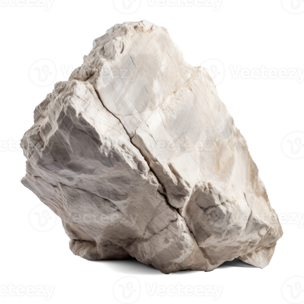 AI generated white heavy rock, png file of isolated cutout object on transparent background with shadow