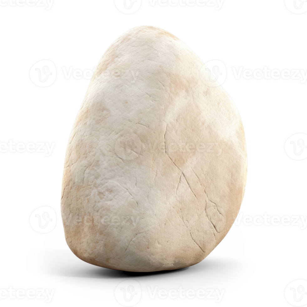 AI generated large smooth stone, png file of isolated cutout object on transparent background with shadow