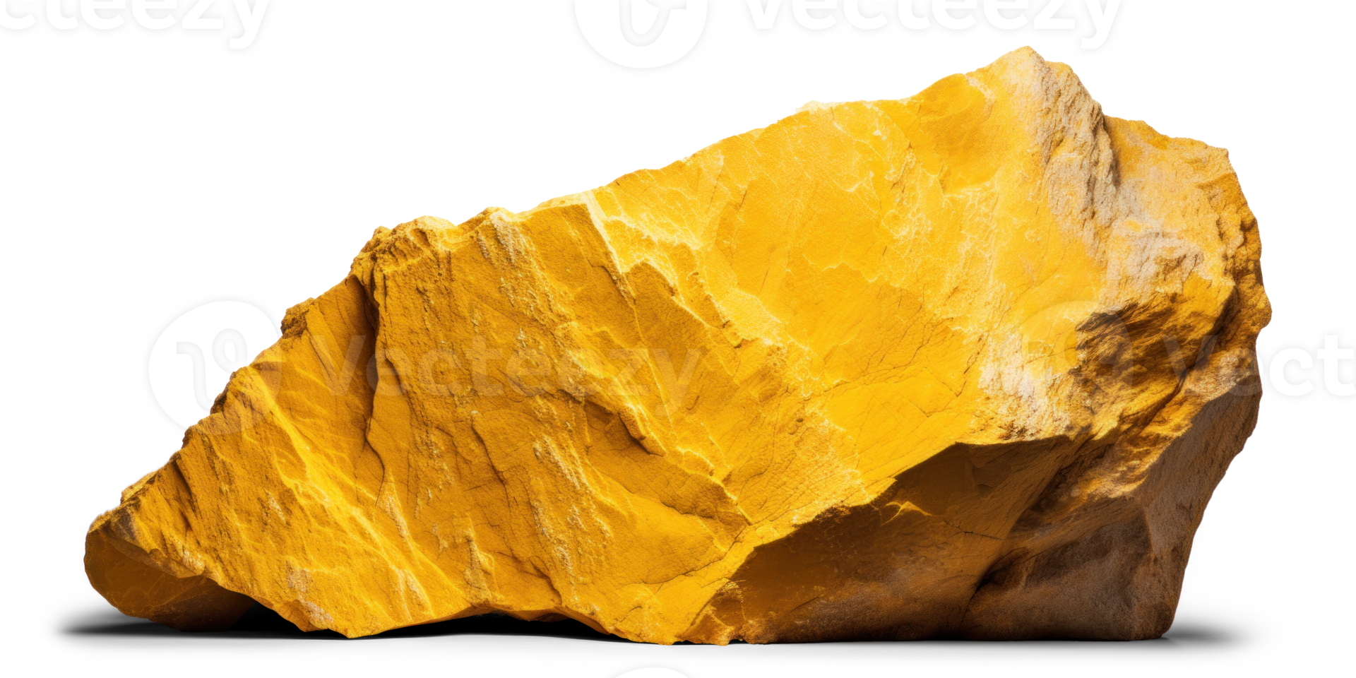 AI generated yellow heavy rock, png file of isolated cutout object on transparent background with shadow