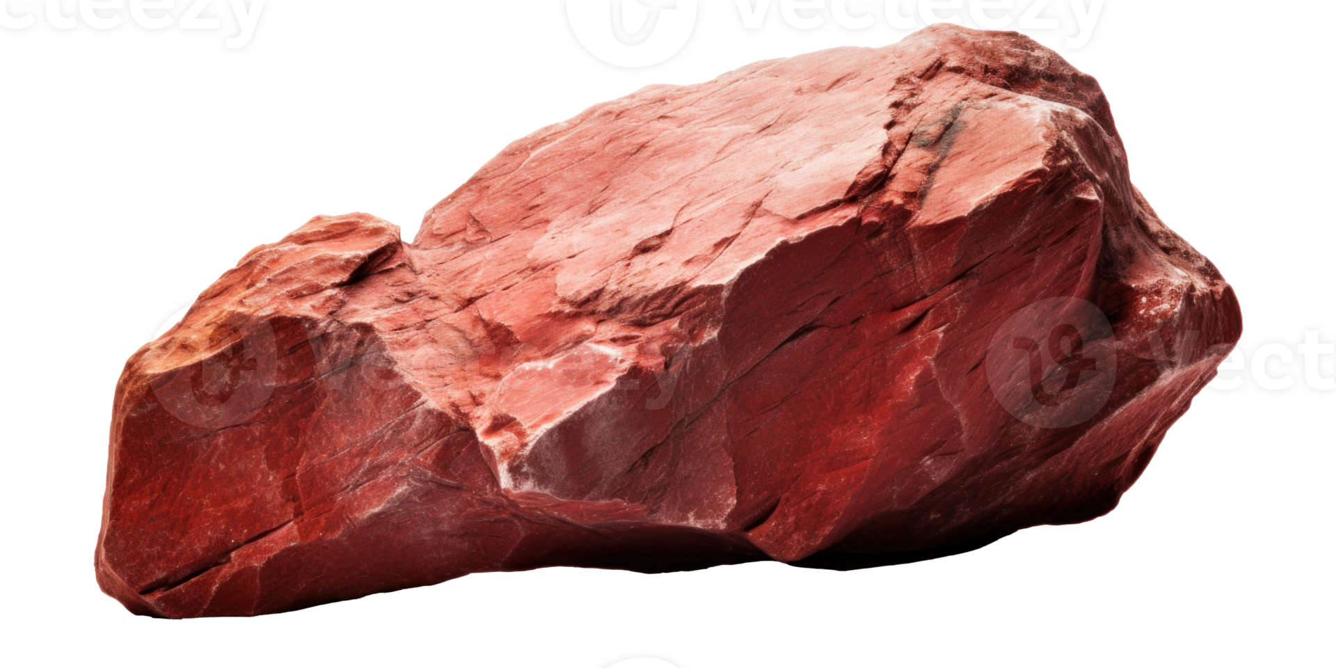 AI generated red heavy rock, png file of isolated cutout object on transparent background