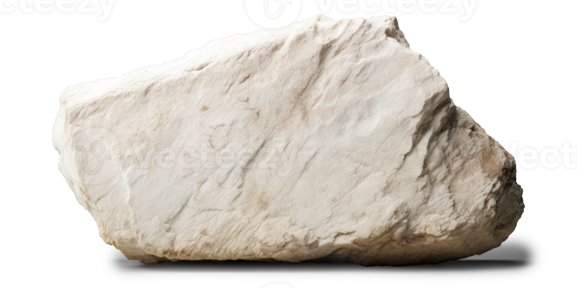 AI generated white heavy rock, png file of isolated cutout object on transparent background with shadow