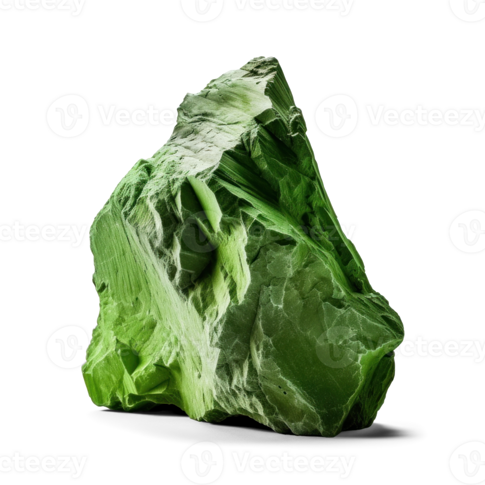 AI generated green rock, png file of isolated cutout object on transparent background with shadow