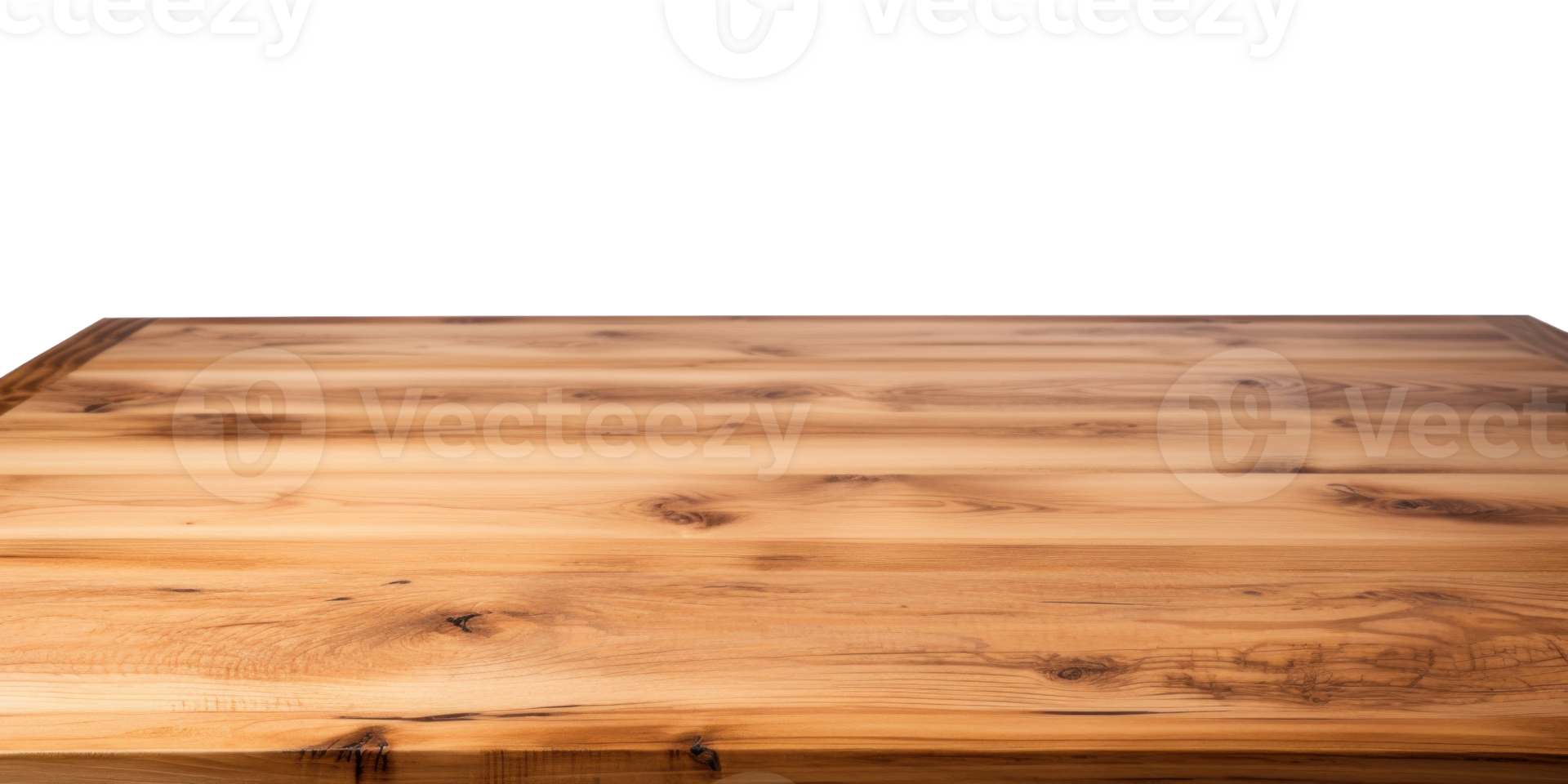 AI generated Wood Table on Transparent Background, Top View png