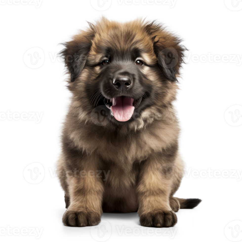 AI generated Happy Caucasian Shepherd Puppy on Transparent png