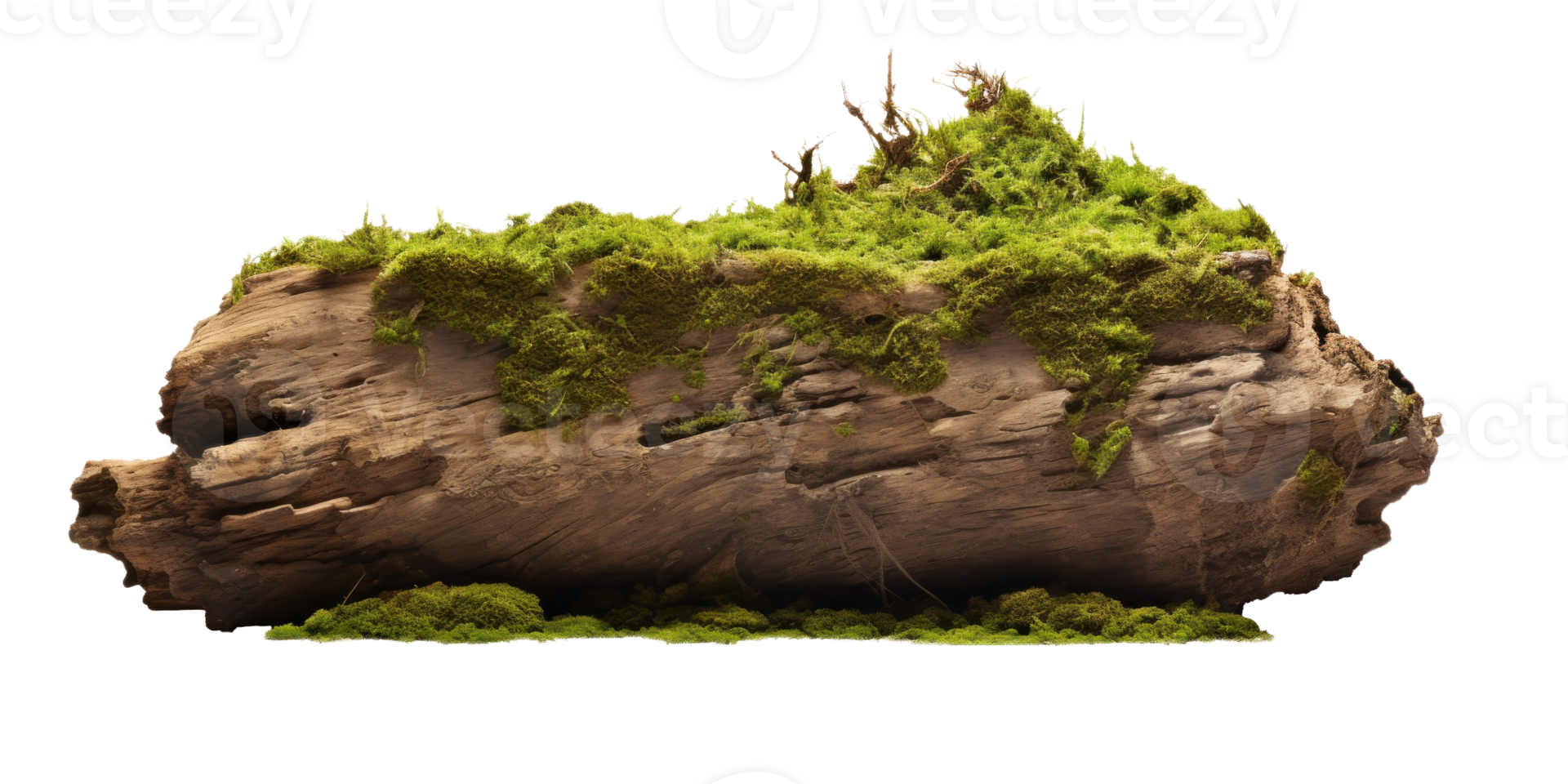 AI generated Moss-Covered Log, png file of isolated cutout object on transparent background