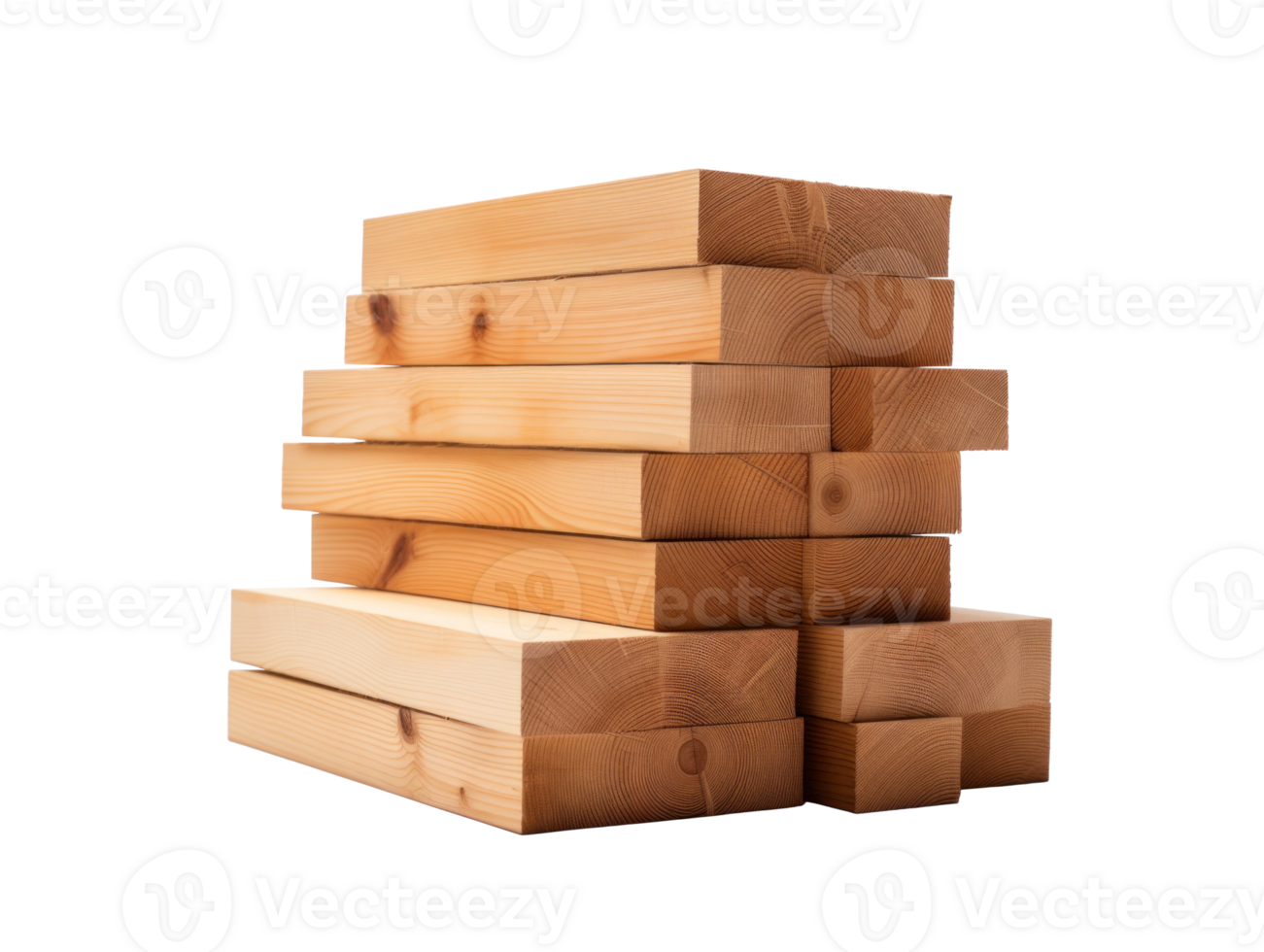 AI generated Stack of Rough Wood Planks png