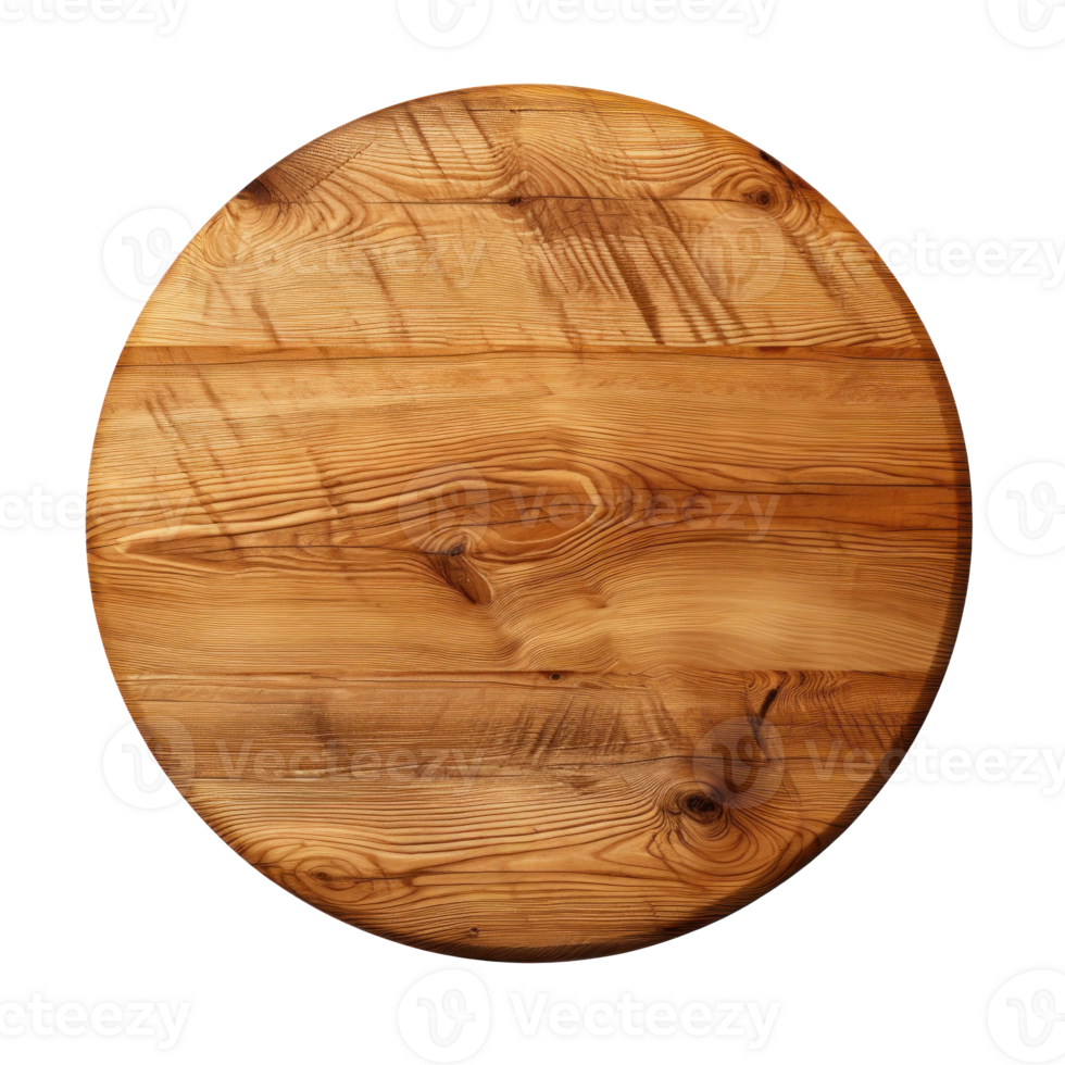 AI generated Wooden Table Top View on Transparent Background png