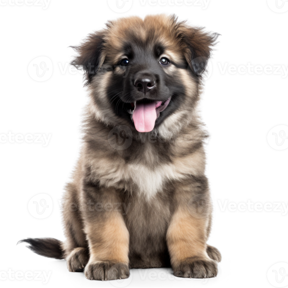 AI generated Happy Caucasian Shepherd Puppy on Transparent png