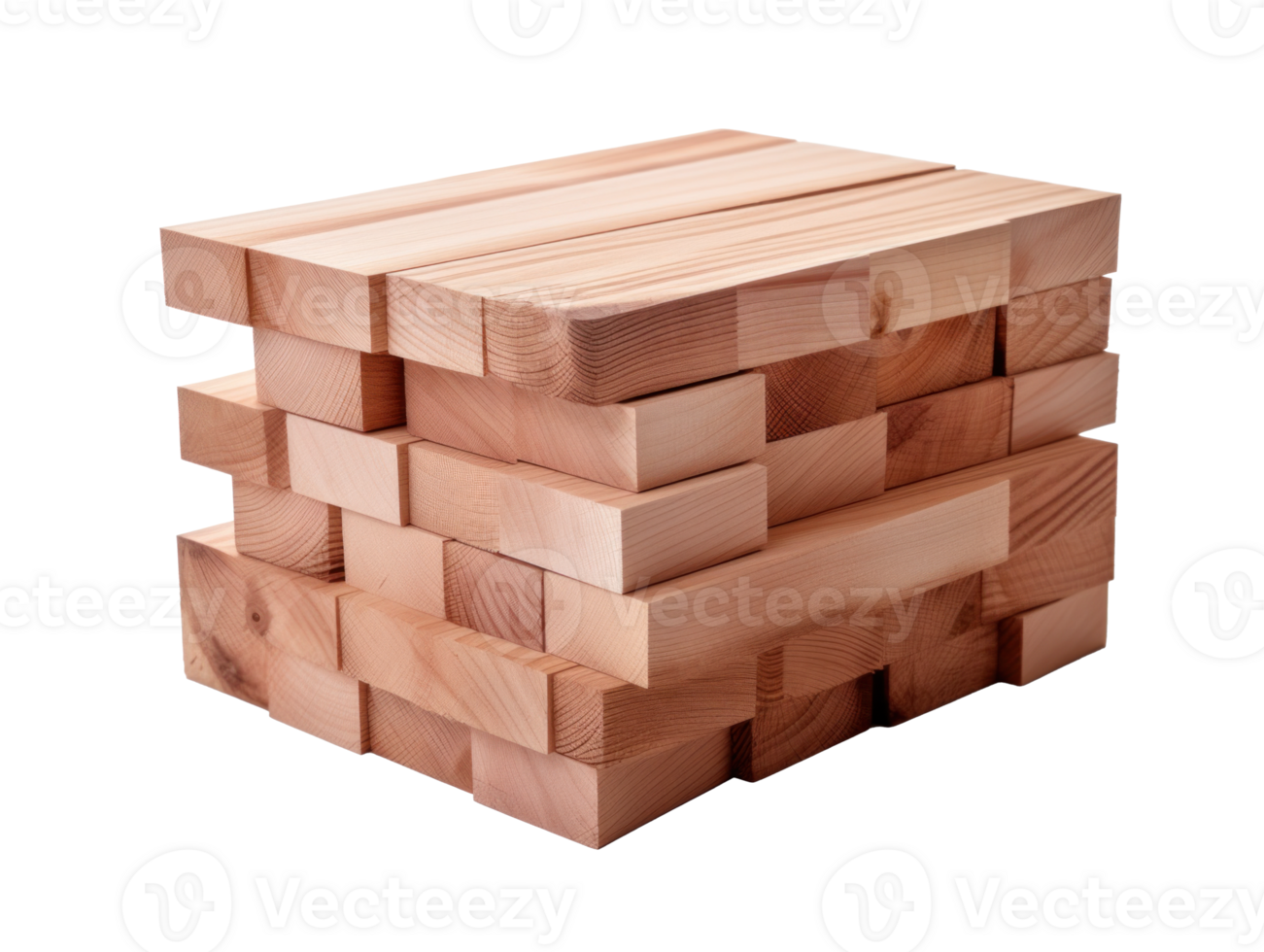 AI generated Rough Wood Pieces Stack on Transparency png