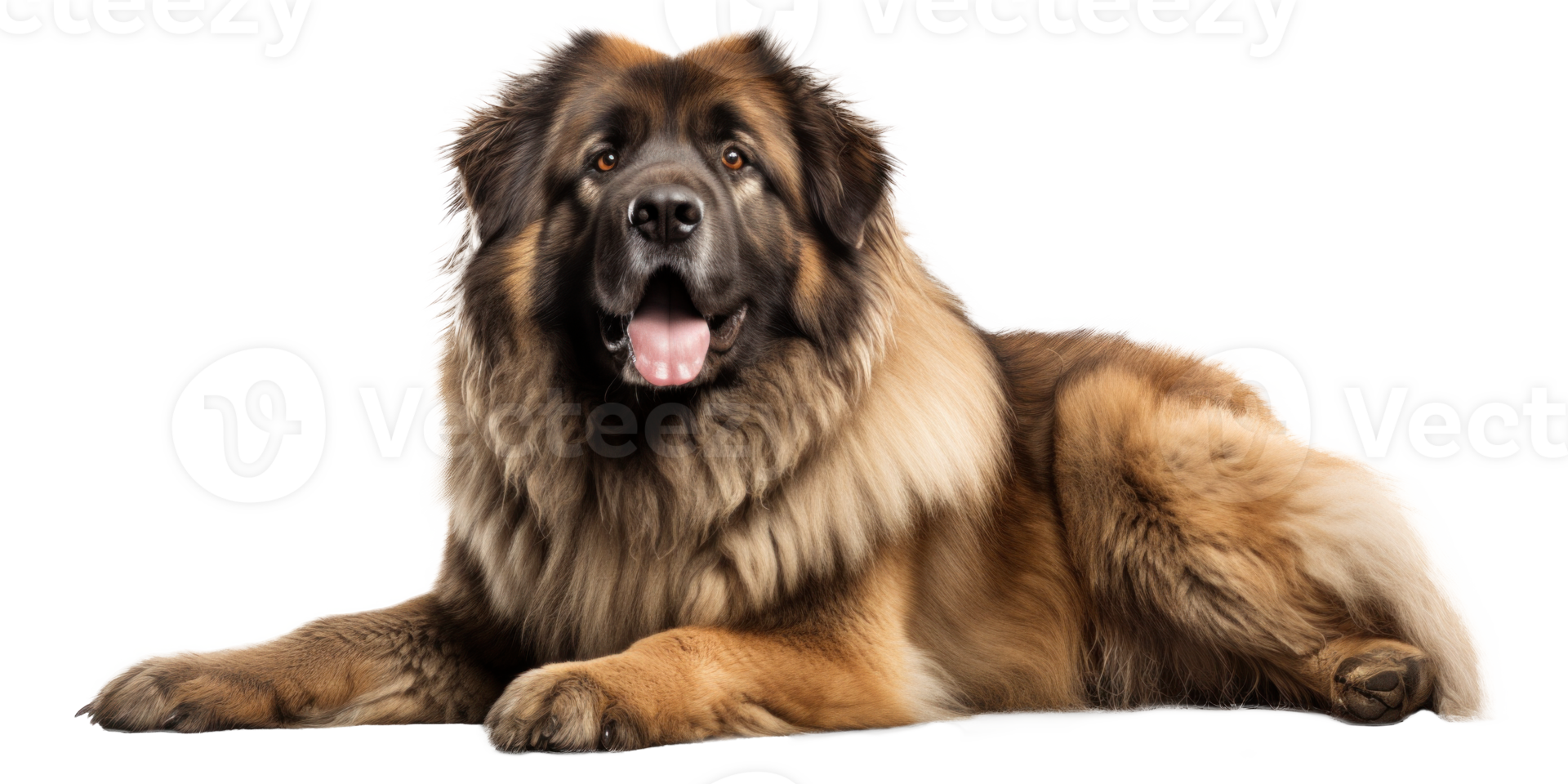 AI generated Serene Caucasian Shepherd dog resting, isolated png