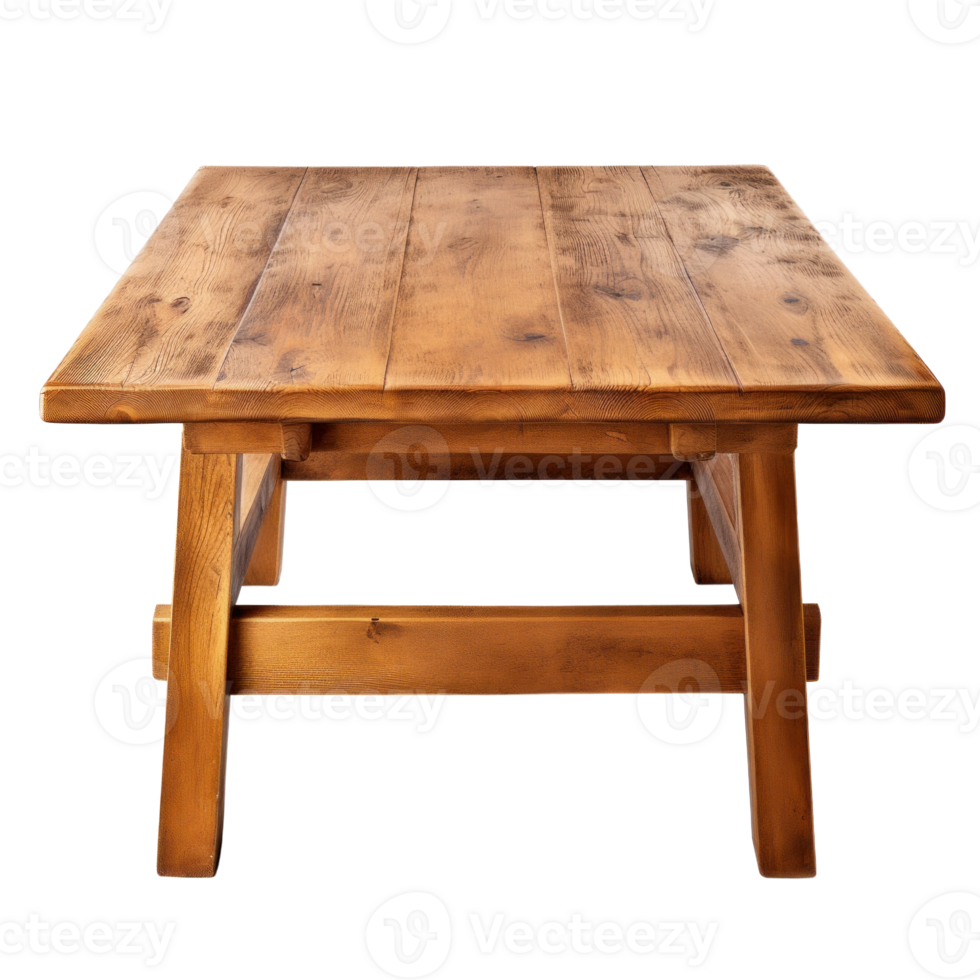 AI generated Solid Wood Table on Transparent Background png