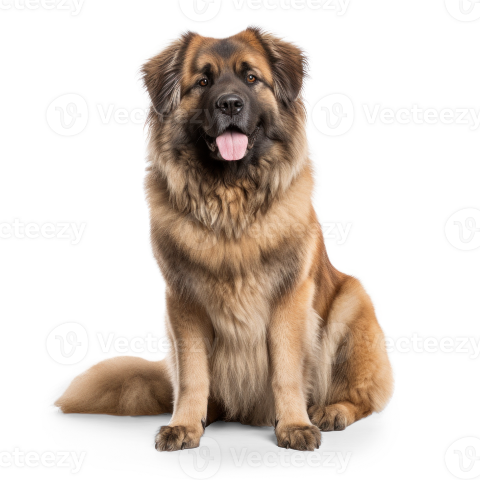 AI generated Happy Caucasian Shepherd Dog on Transparent Background png