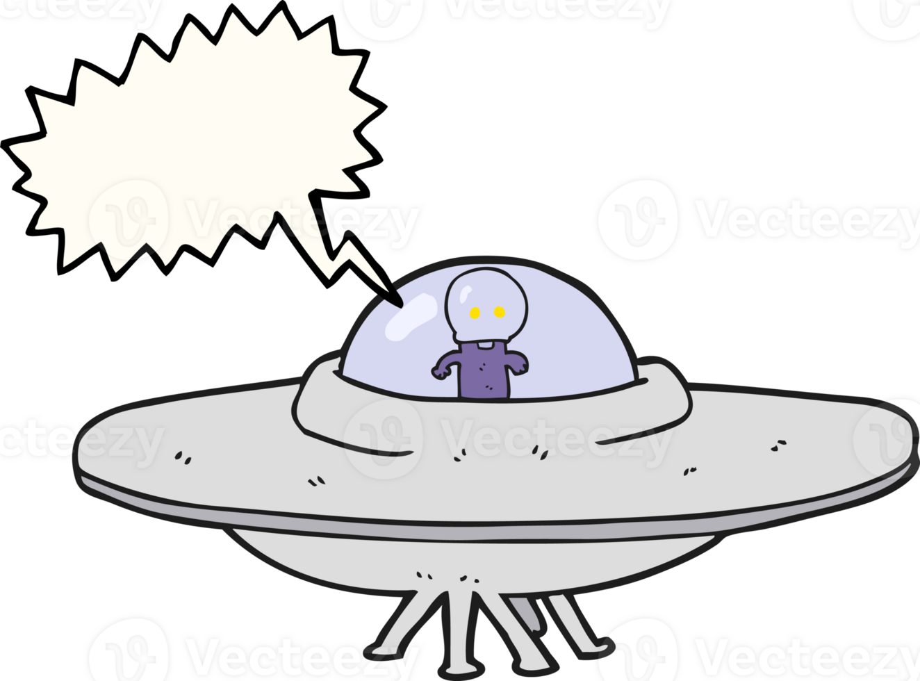 speech bubble cartoon alien flying saucer png