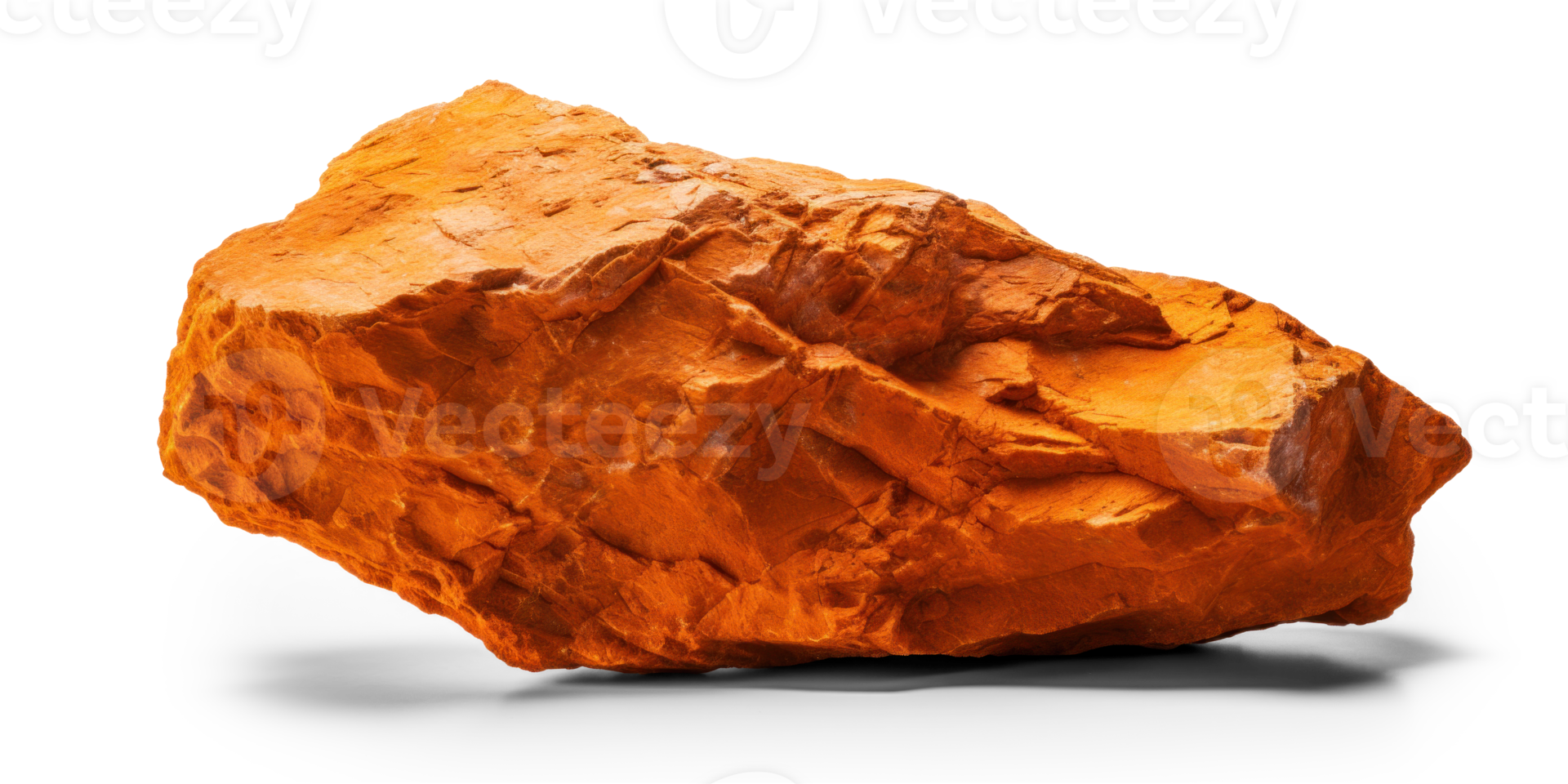 AI generated orange heavy rock, png file of isolated cutout object on transparent background with shadow