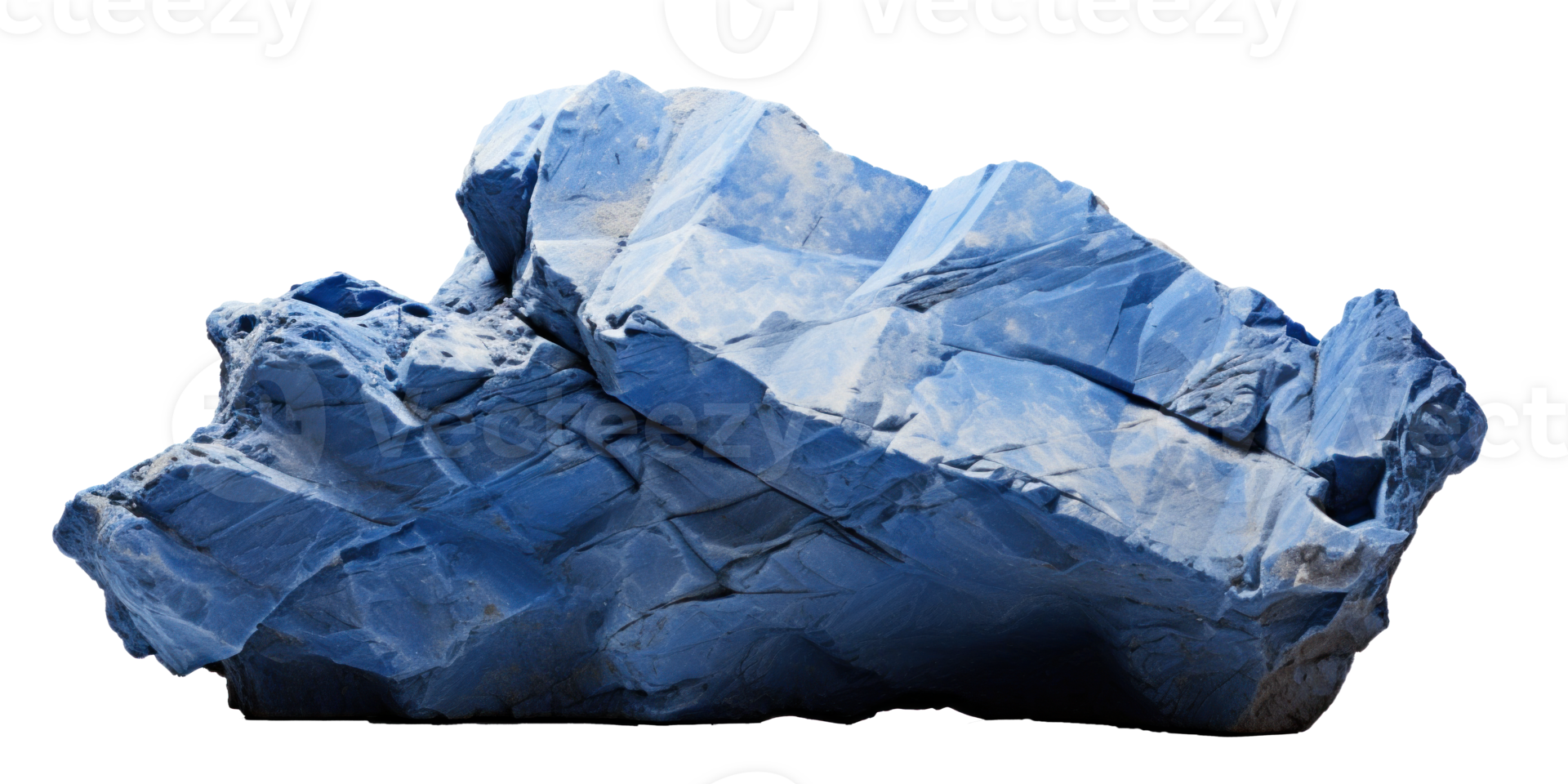 AI generated blue heavy rock, png file of isolated cutout object on transparent background