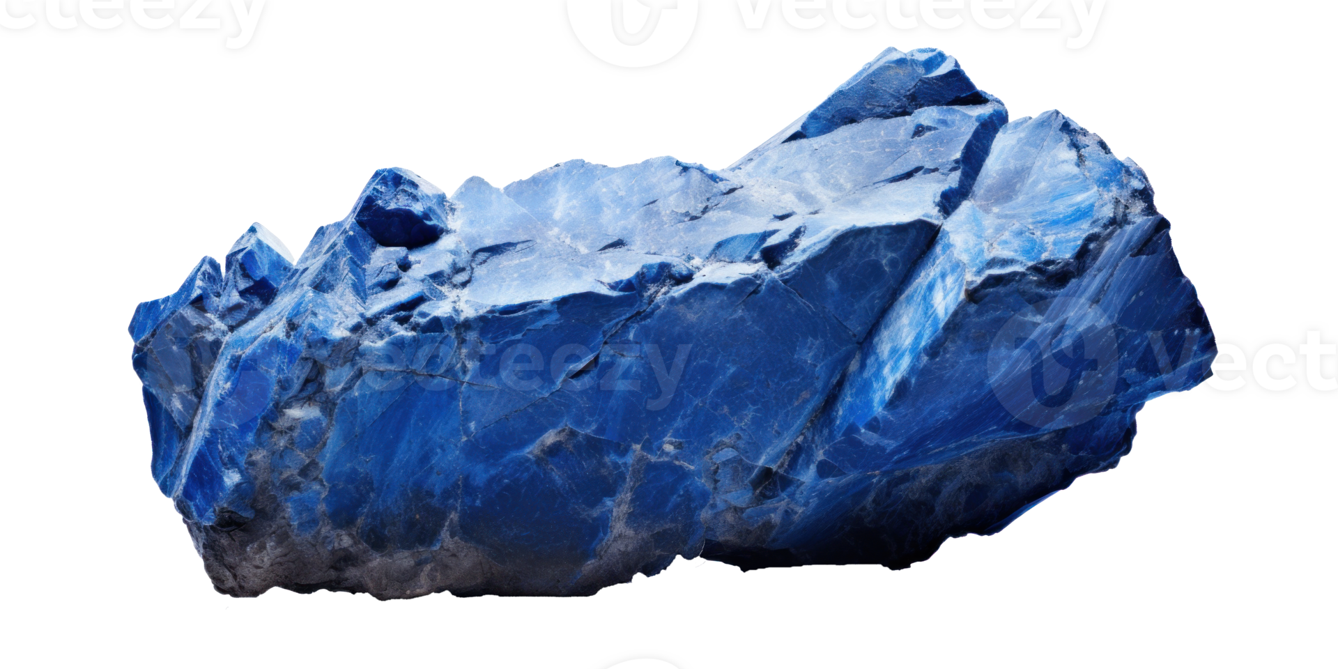 AI generated blue heavy rock, png file of isolated cutout object on transparent background