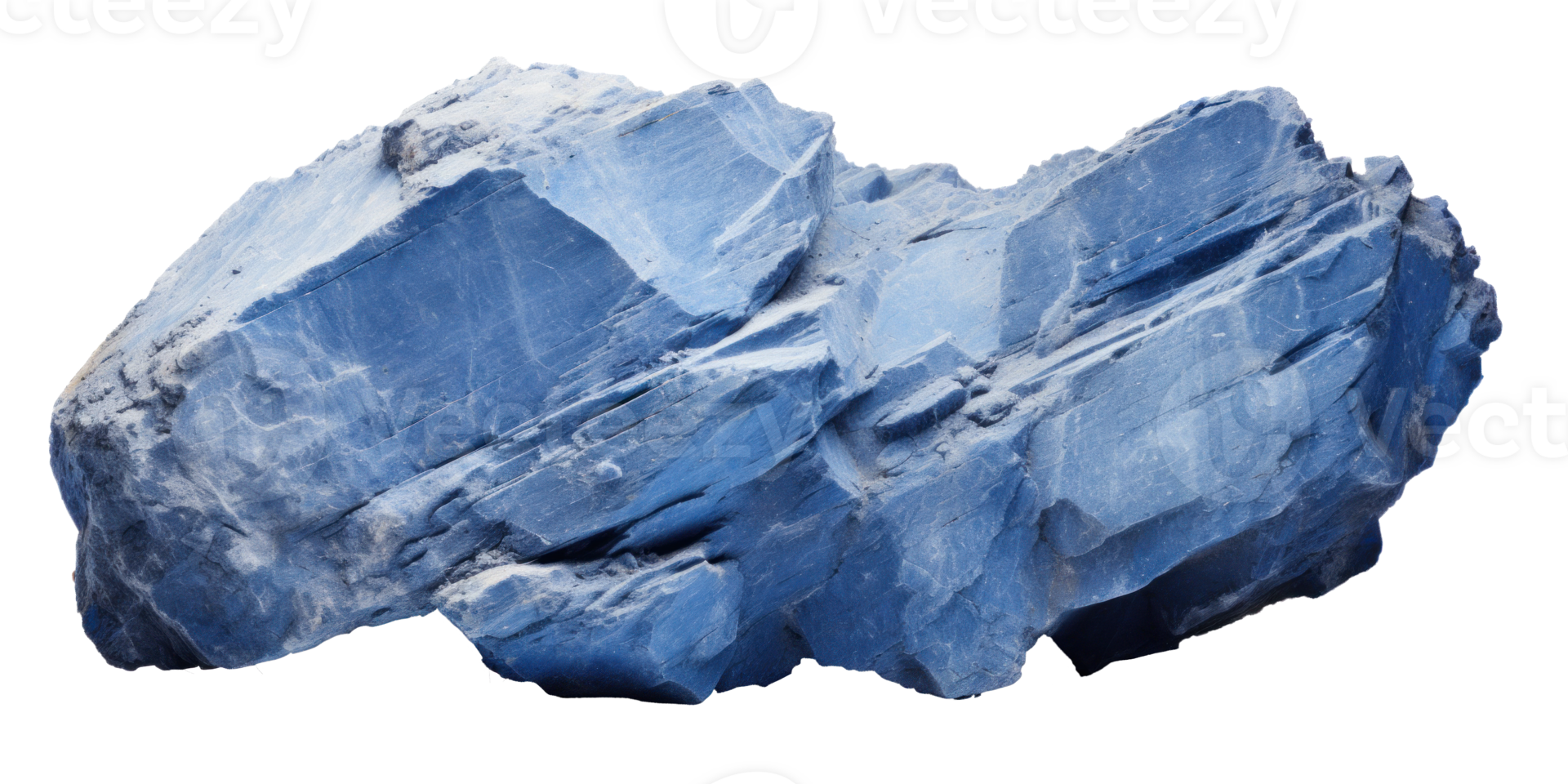 AI generated blue heavy rock, png file of isolated cutout object on transparent background