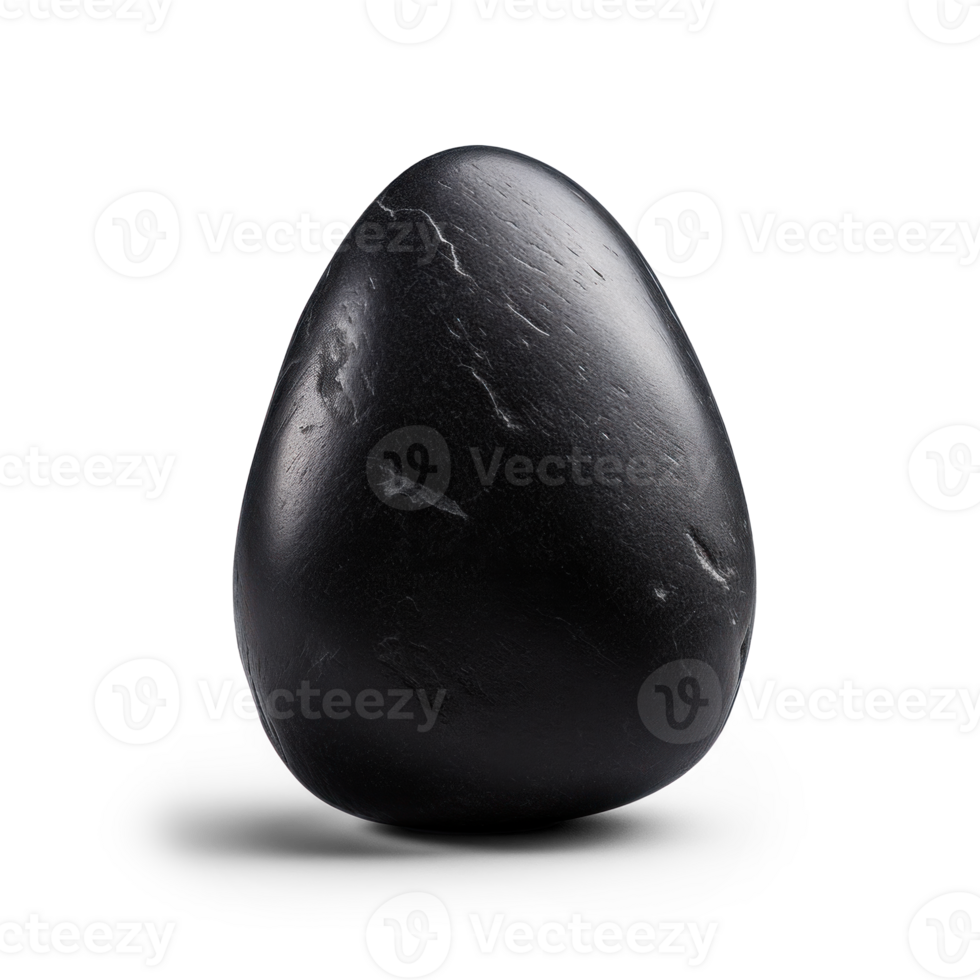 AI generated black processed stone, png file of isolated cutout object on transparent background with shadow
