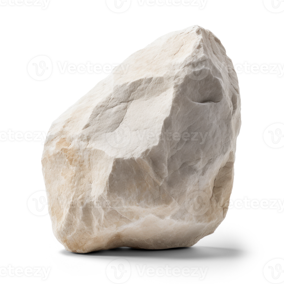 AI generated white rock, png file of isolated cutout object on transparent background with shadow