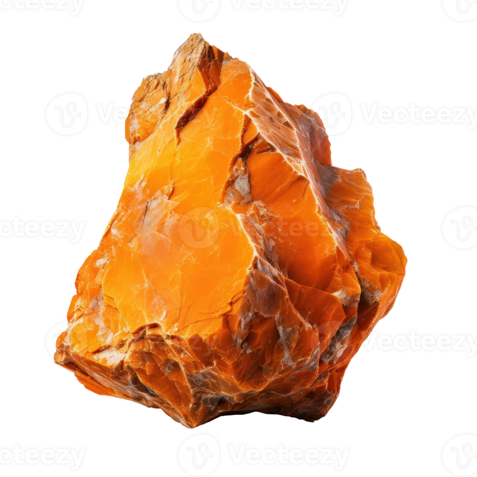 AI generated orange large rock, png file of isolated cutout object on transparent background with shadow