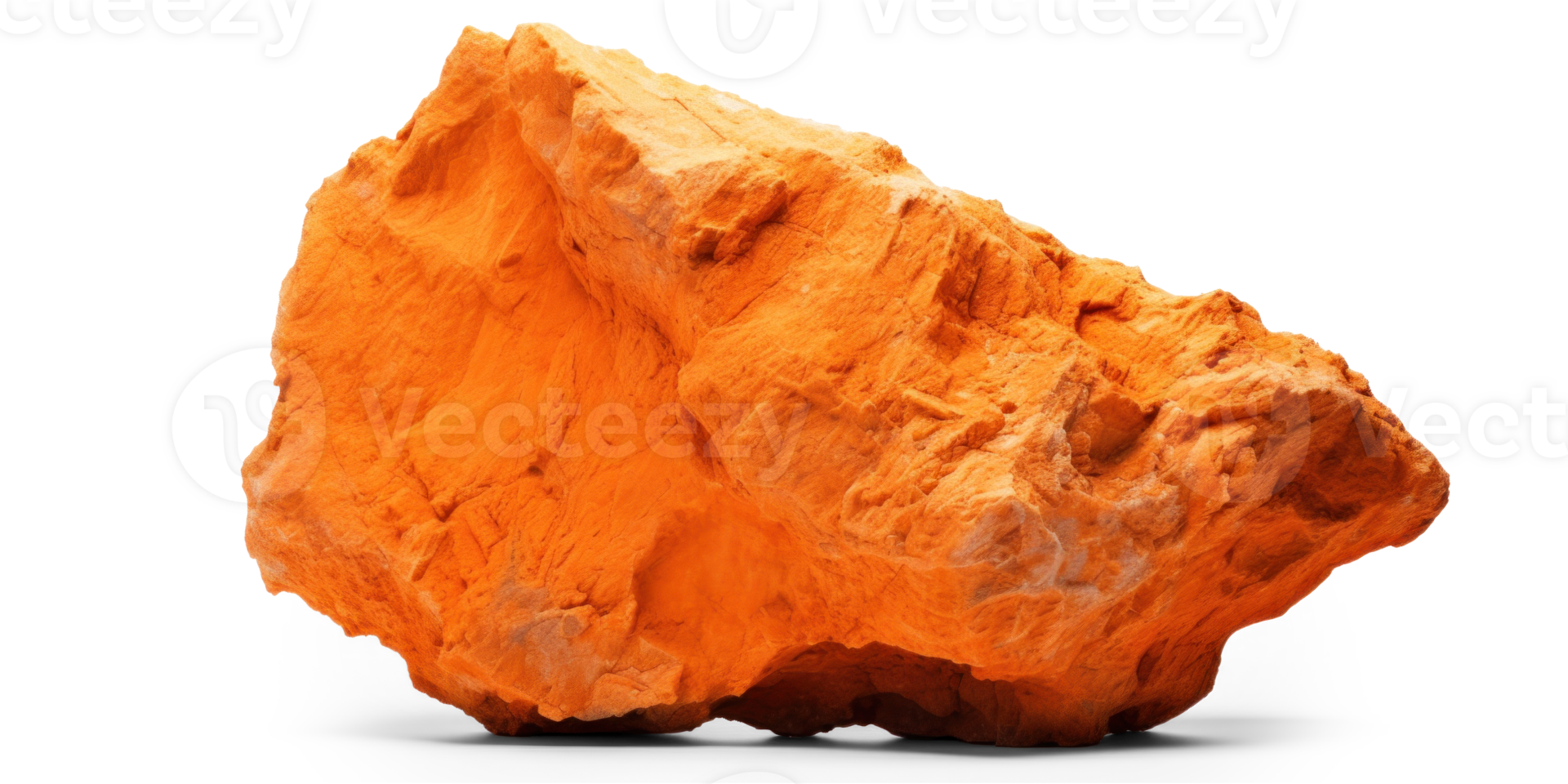 AI generated orange heavy rock, png file of isolated cutout object on transparent background with shadow