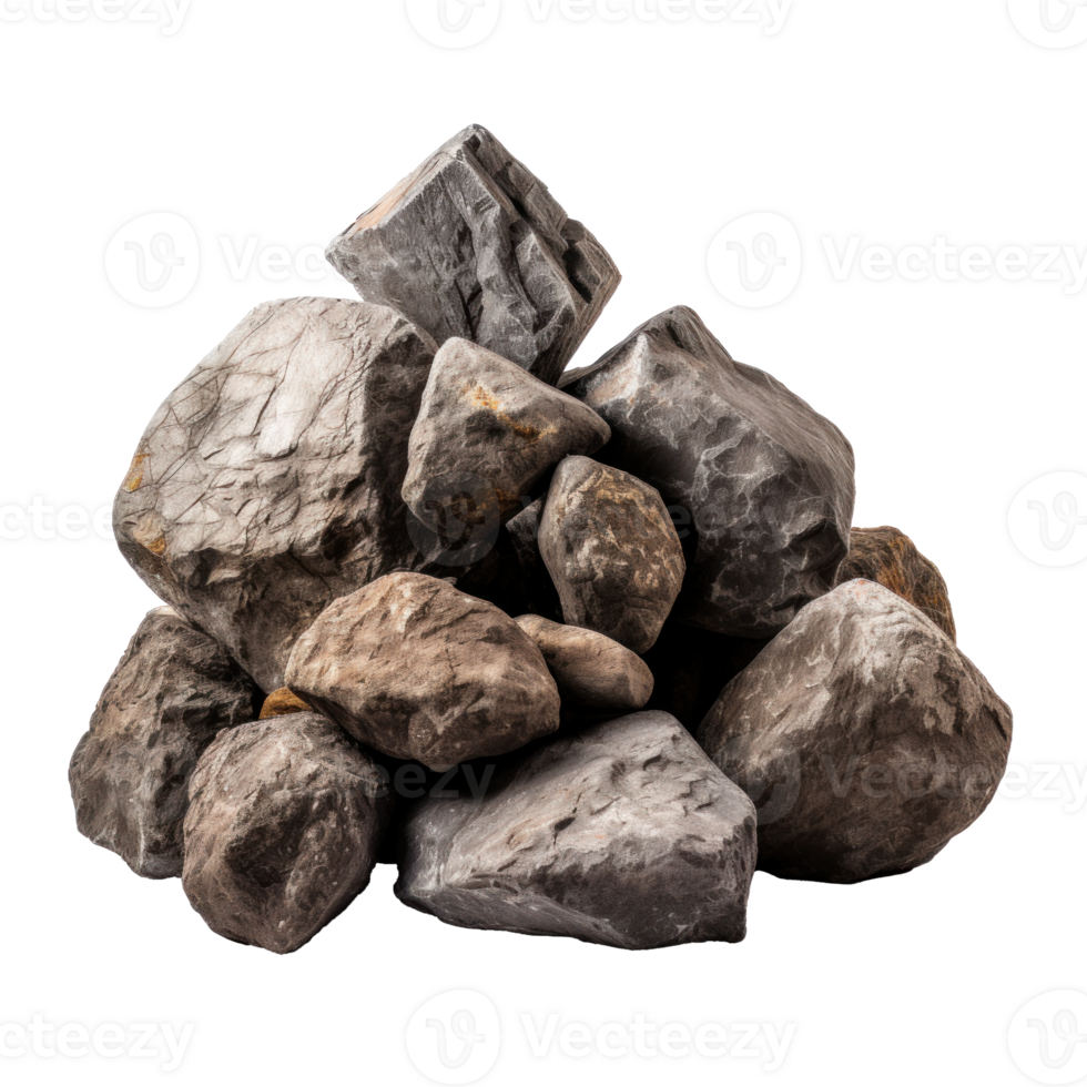 AI generated a pile of smooth stones, png file of isolated cutout object on transparent background