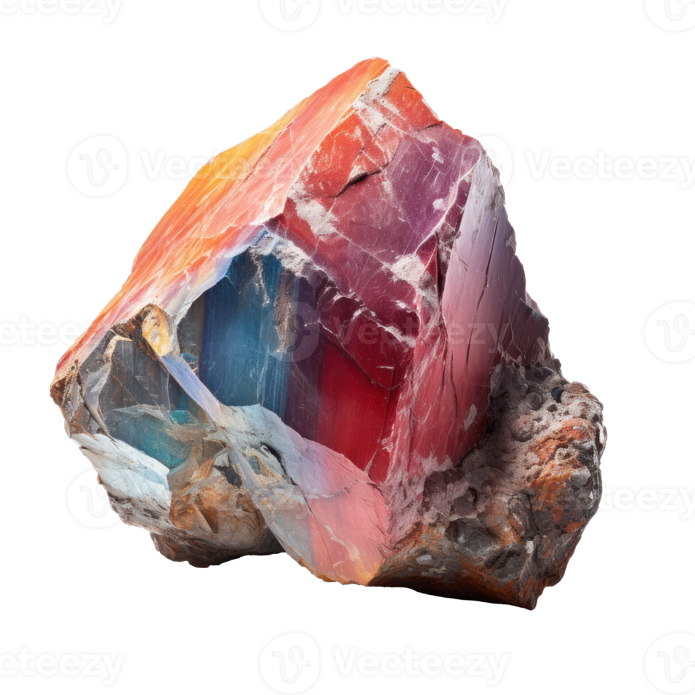 AI generated colorful rock, png file of isolated cutout object on transparent background