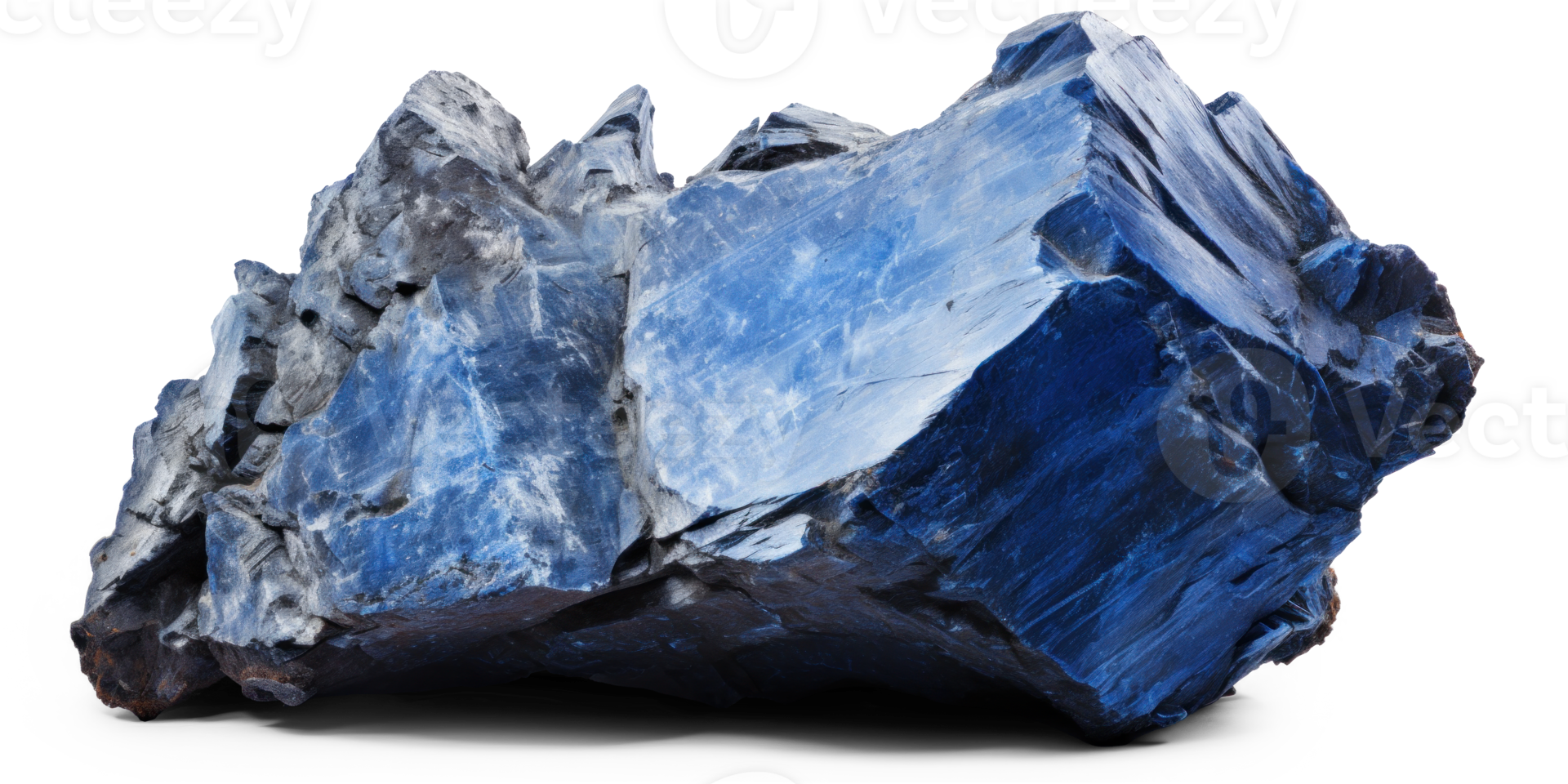 AI generated blue heavy rock, png file of isolated cutout object on transparent background with shadow