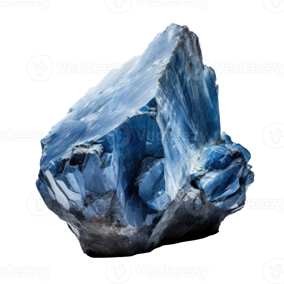 AI generated blue heavy rock, png file of isolated cutout object on transparent background