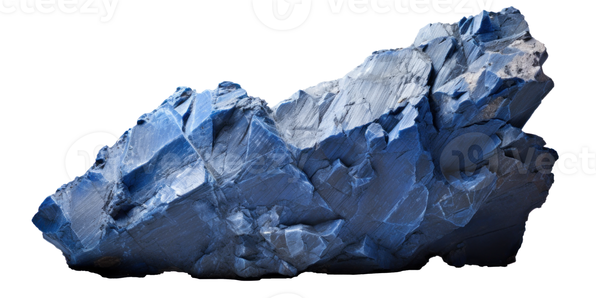 AI generated blue heavy rock, png file of isolated cutout object on transparent background