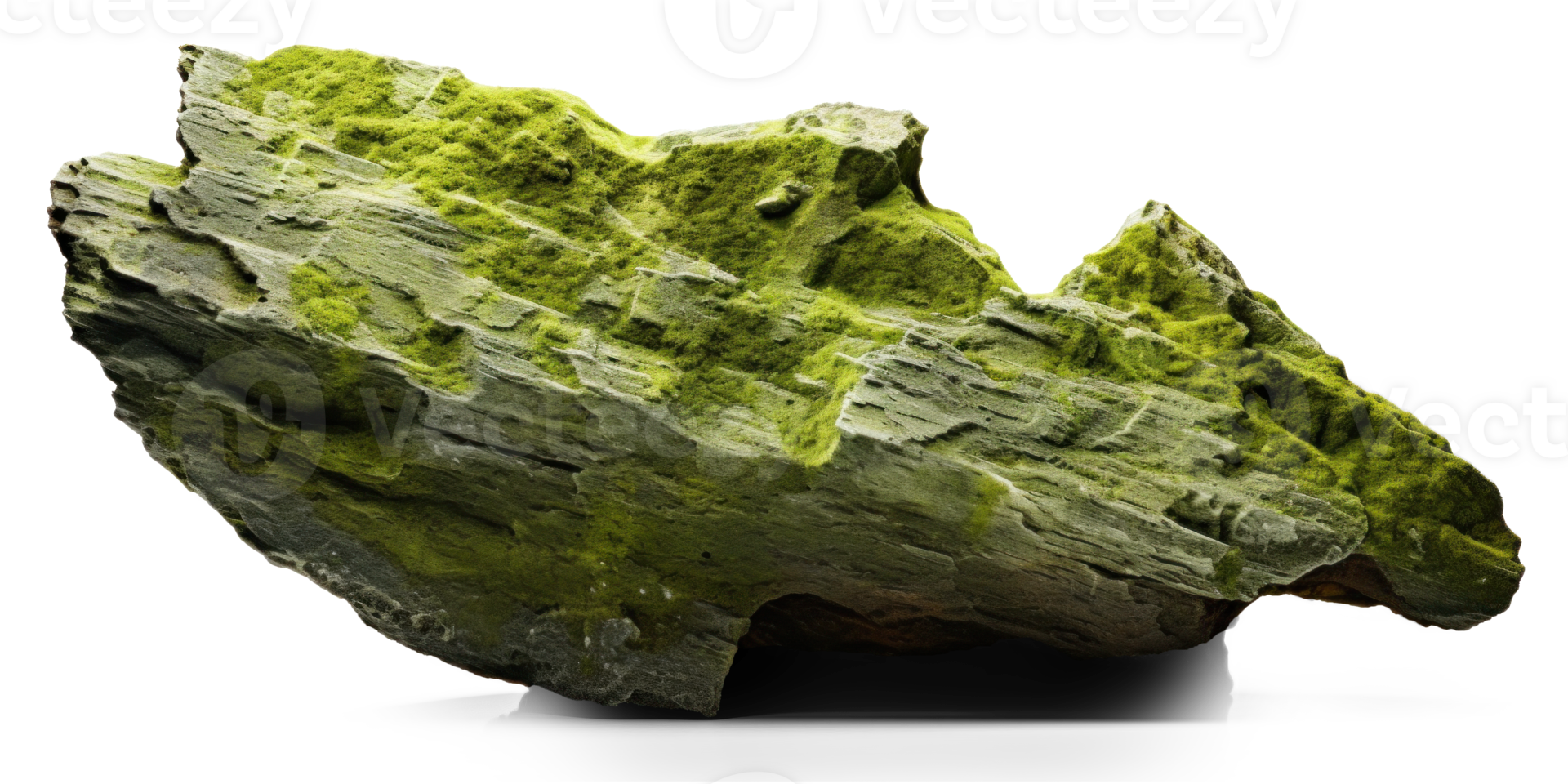 AI generated green heavy rock, png file of isolated cutout object on transparent background with shadow