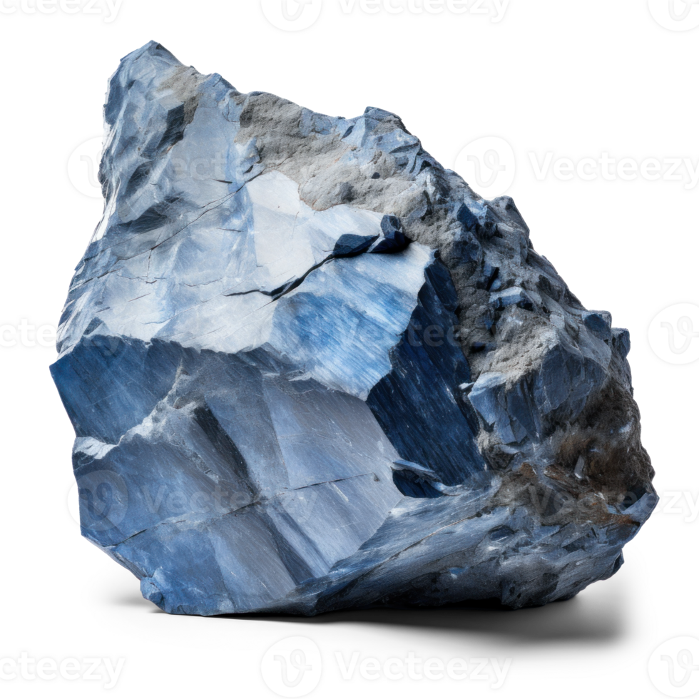 AI generated blue heavy rock, png file of isolated cutout object on transparent background with shadow