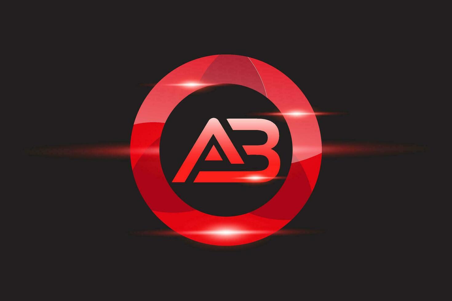 ab rojo logo diseño. vector logo diseño para negocio.