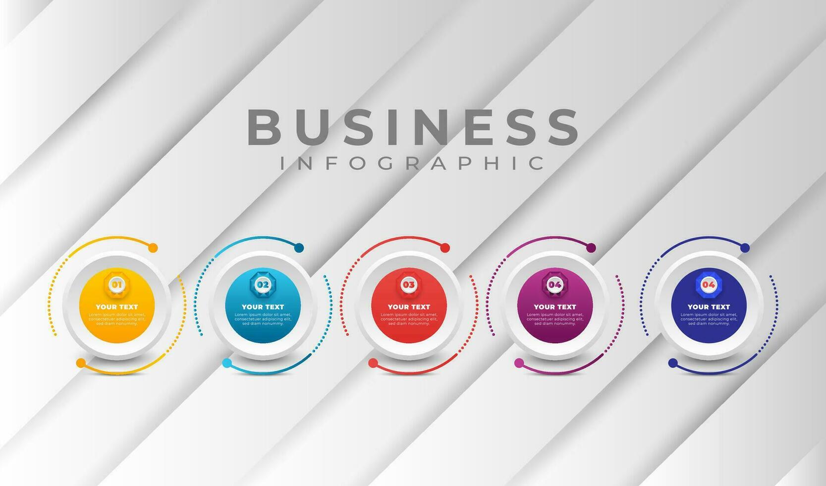 infographic business template with gradient colors vector