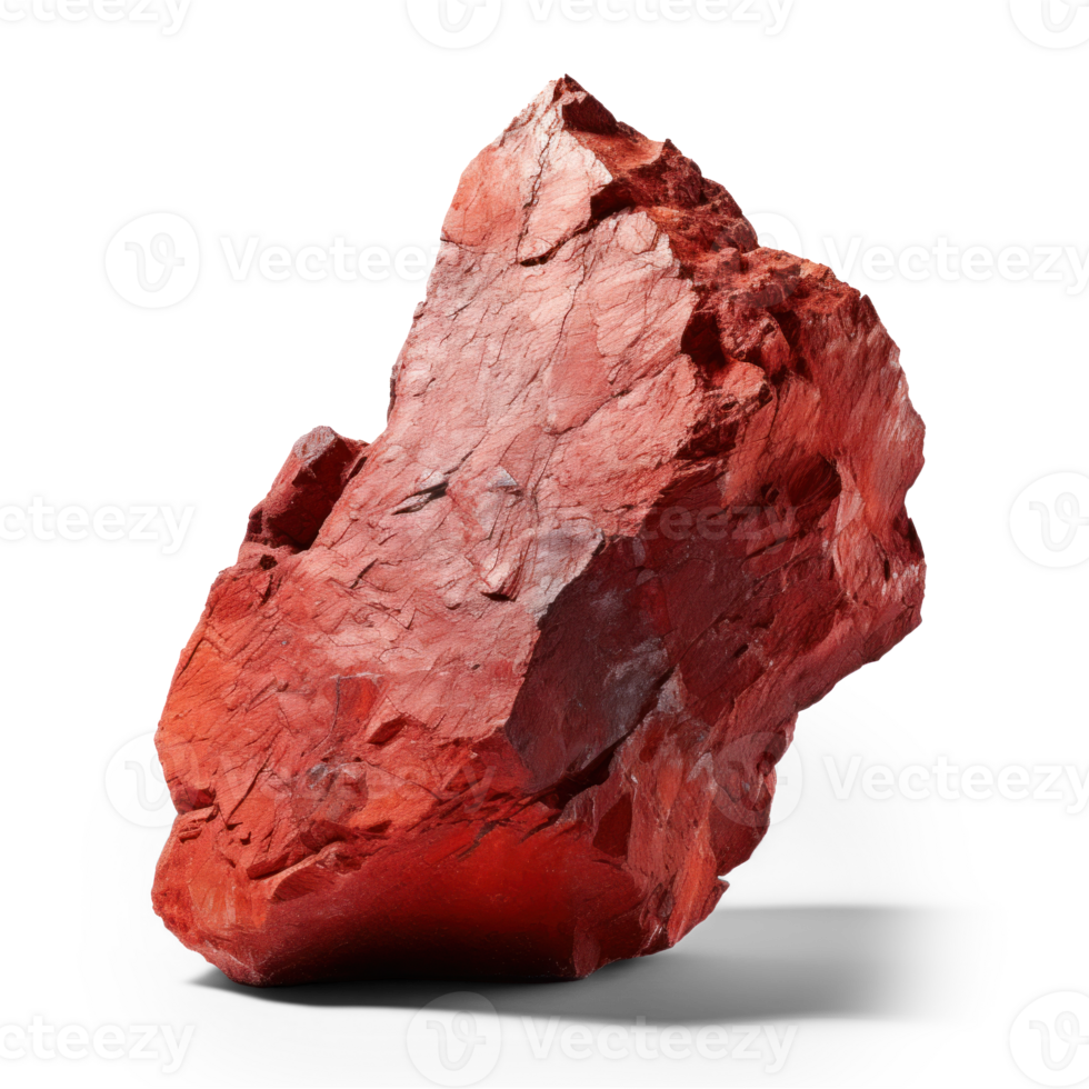 AI generated red big rock, png file of isolated cutout object on transparent background with shadow