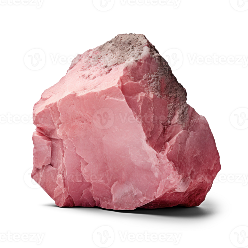 AI generated pink big rock, png file of isolated cutout object on transparent background with shadow