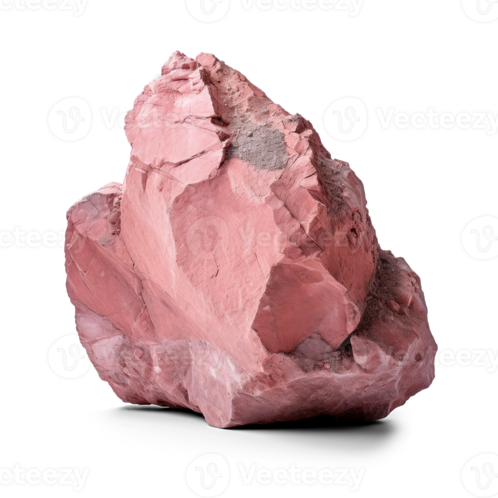 AI generated pink big rock, png file of isolated cutout object on transparent background with shadow